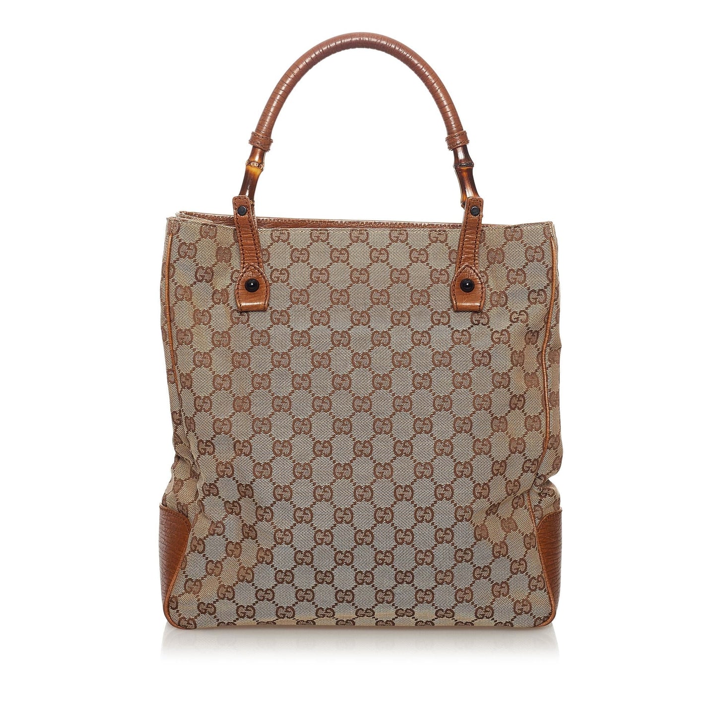 Gucci GG Bamboo SHG Canvas Brown Tote Bag