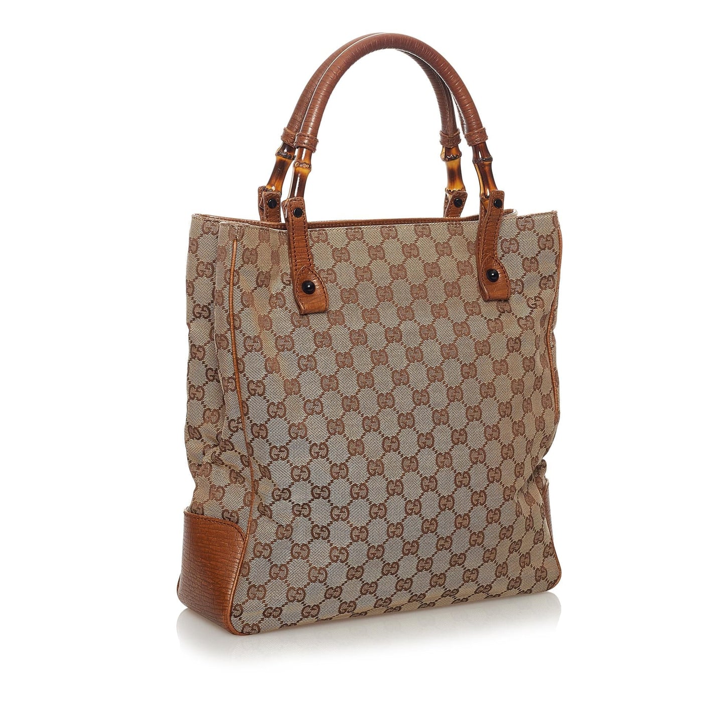 Gucci GG Bamboo SHG Canvas Brown Tote Bag
