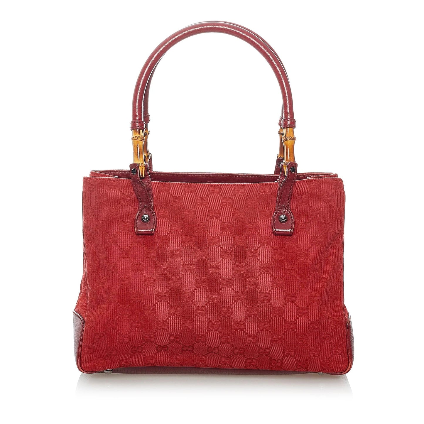 Gucci GG Bamboo SHG Canvas Red Tote Bag