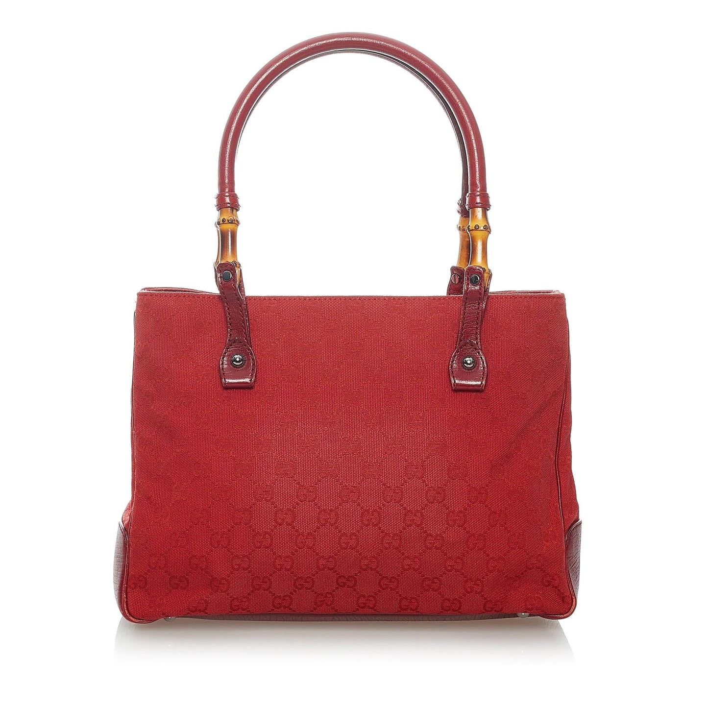 Gucci GG Bamboo SHG Canvas Red Tote Bag