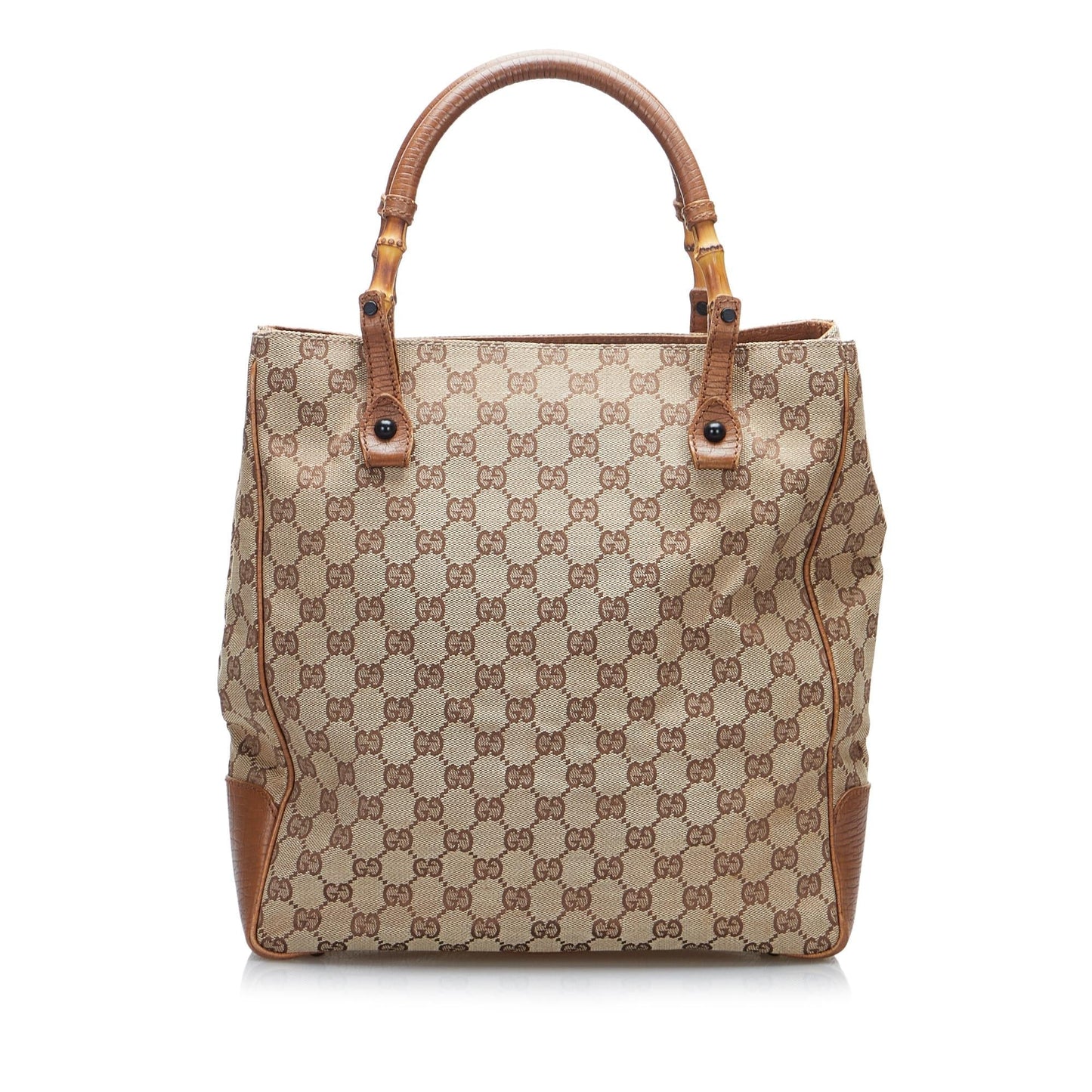 Gucci GG Bamboo SHG-lDJCHu Canvas Calf Brown Tote Bag