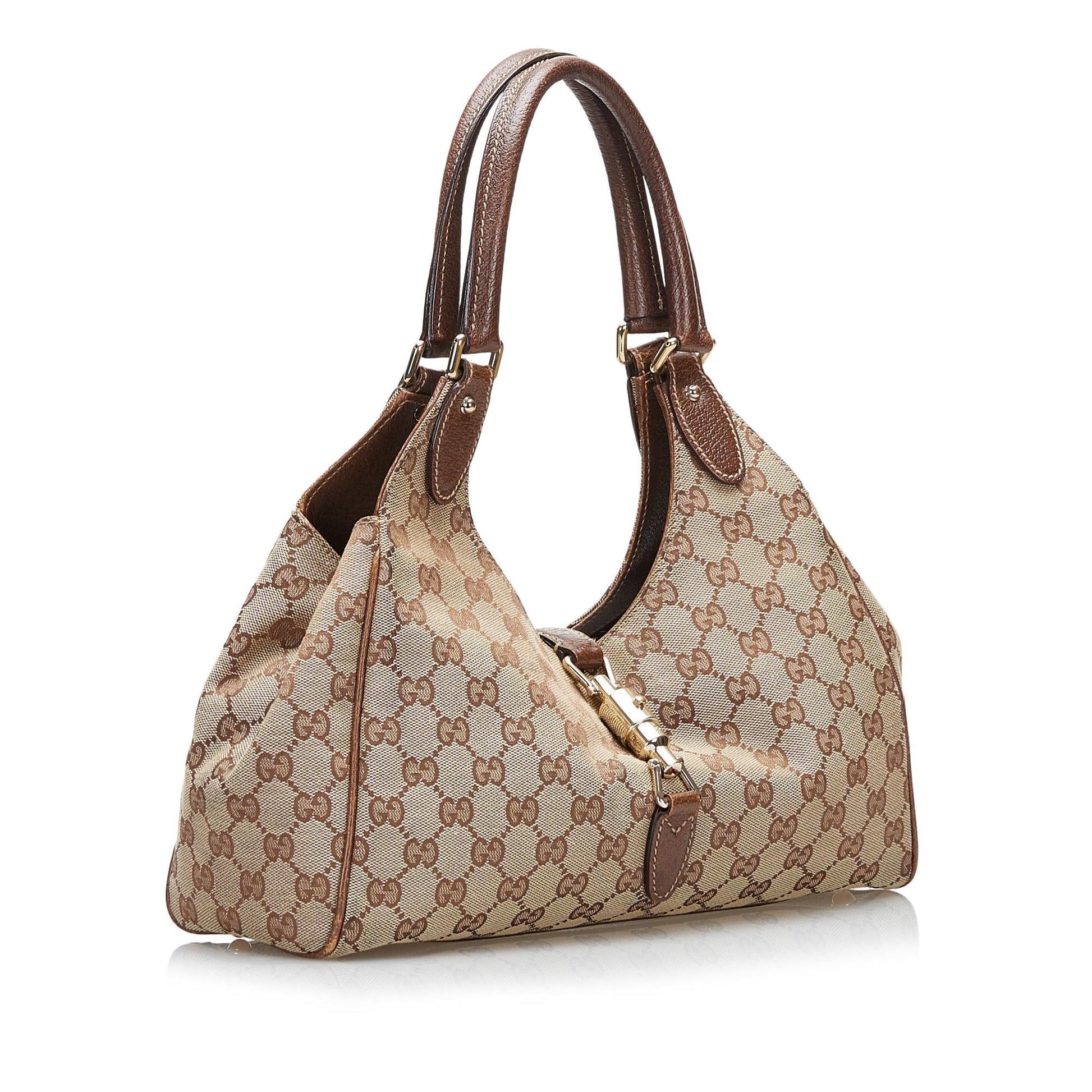 Gucci GG Bardot SHG Canvas Brown Satchel Bag