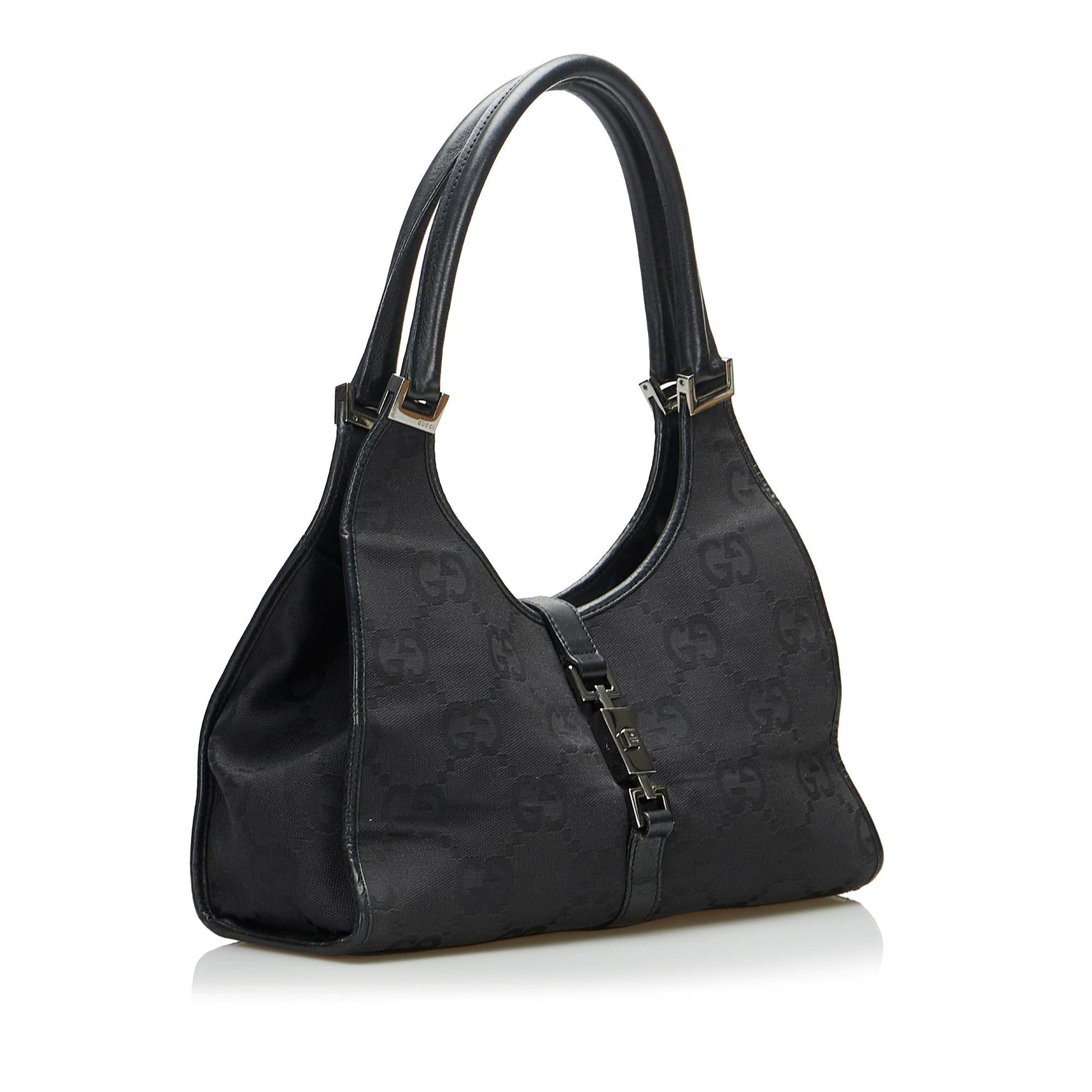 Gucci GG Bardot SHG-xoRzQP Canvas Black Shoulder Bag