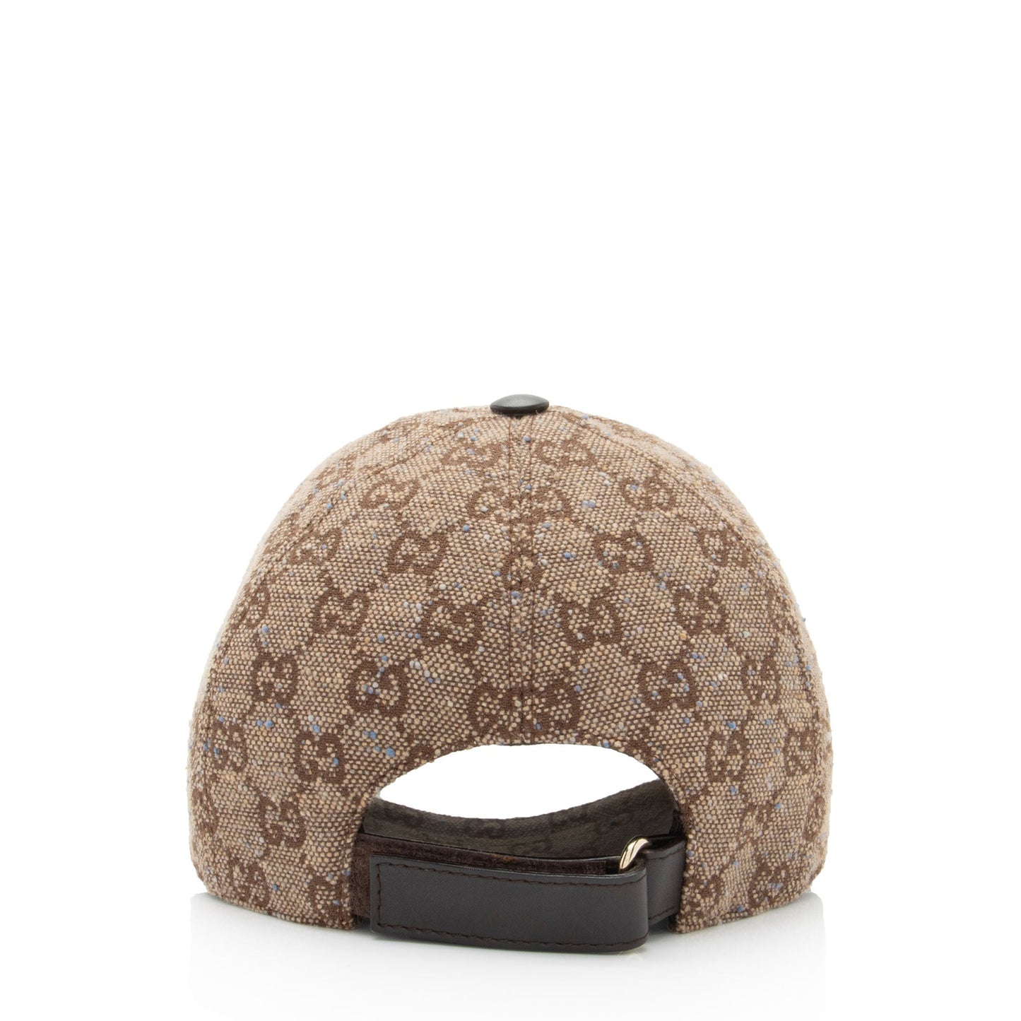 Gucci GG Baseball Hat - Size Leather Canvas Brown Beige Handbag