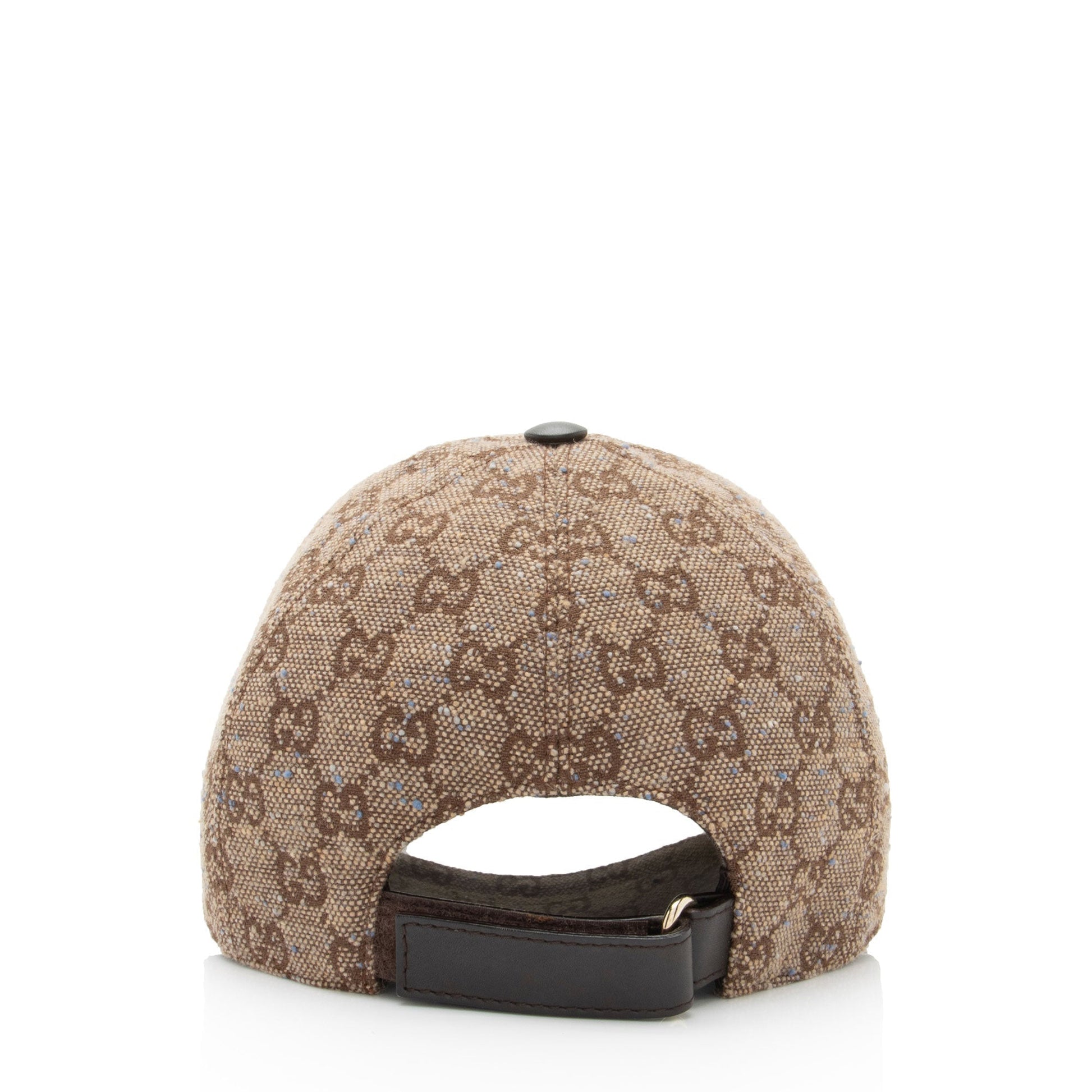 Gucci GG Baseball Hat - Size Leather Canvas Brown Beige Handbag