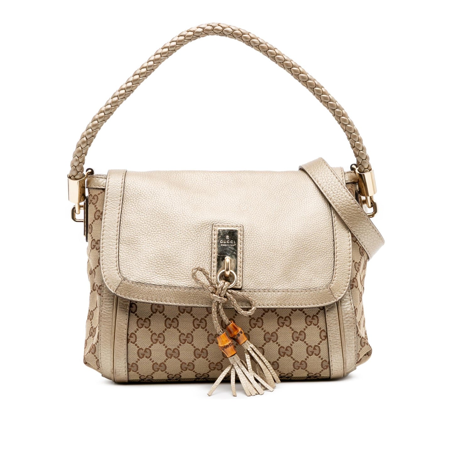 Gucci GG Bella Canvas Flap Travel Bag Satchel 1