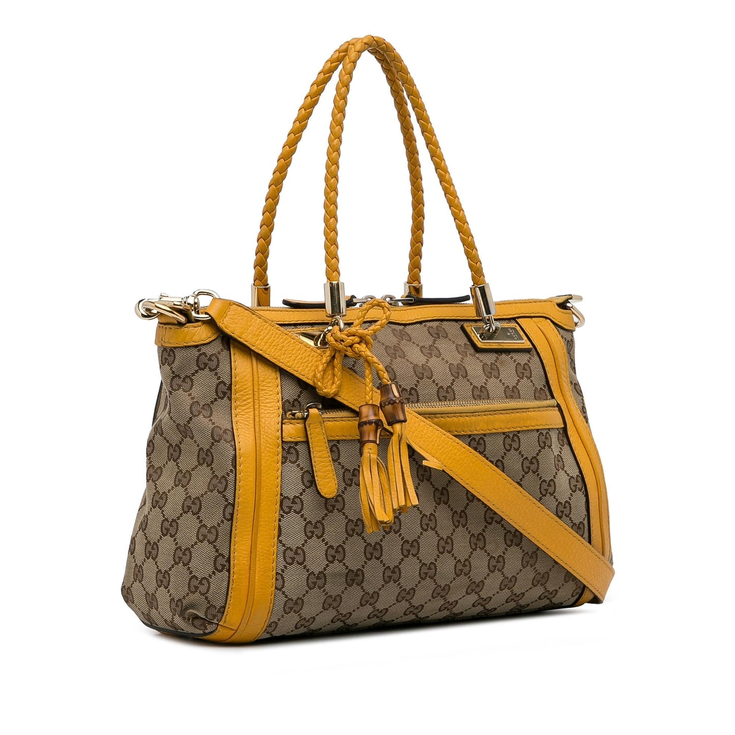 Gucci GG Bella SHG-MKV4Ek Canvas Calf Brown Satchel Bag