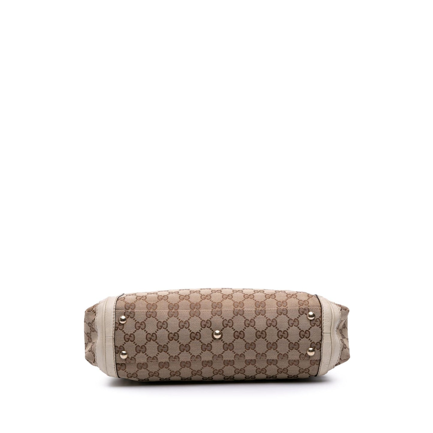 Gucci GG Bella Canvas Calf White Brown Satchel Bag