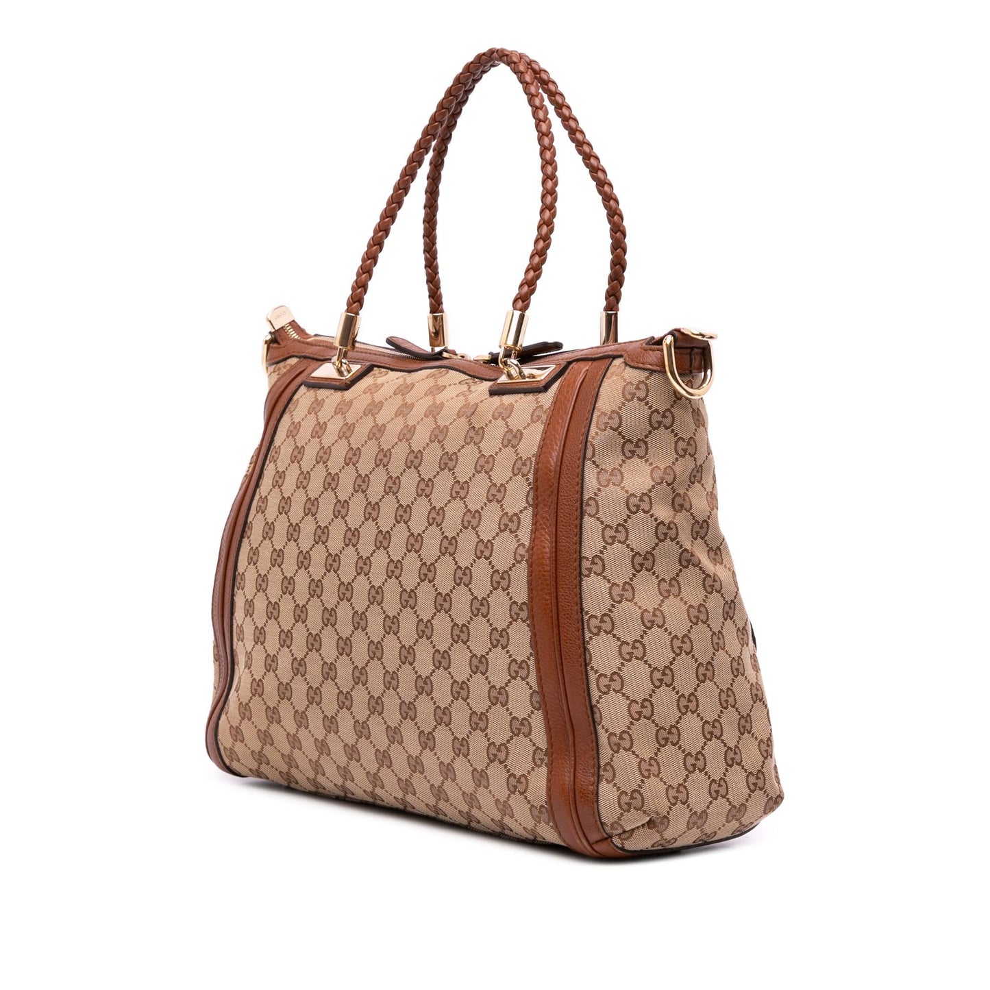 Gucci GG Bella Canvas Calf Brown Satchel Bag Satchel 6