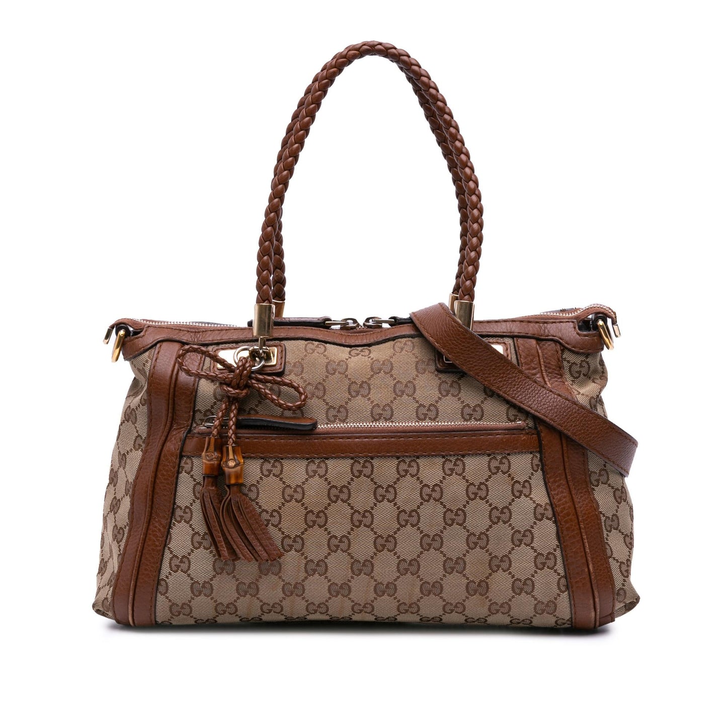 Gucci GG Bella Canvas Brown Satchel Bag Satchel 5
