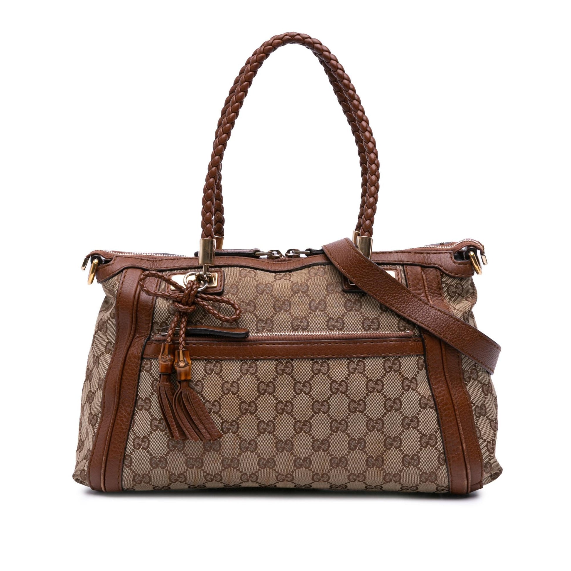 Gucci GG Bella Canvas Brown Satchel Bag Satchel 5