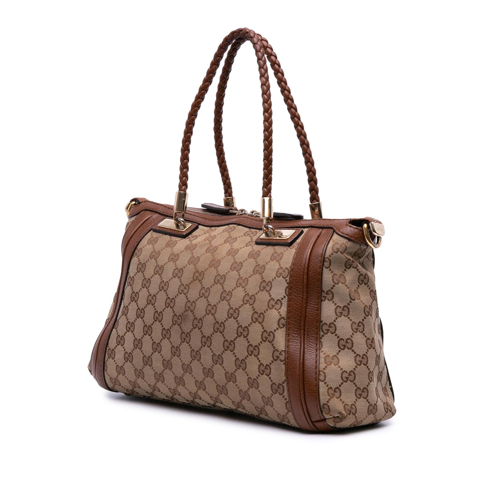 Gucci GG Bella Canvas Brown Satchel Bag Satchel 5