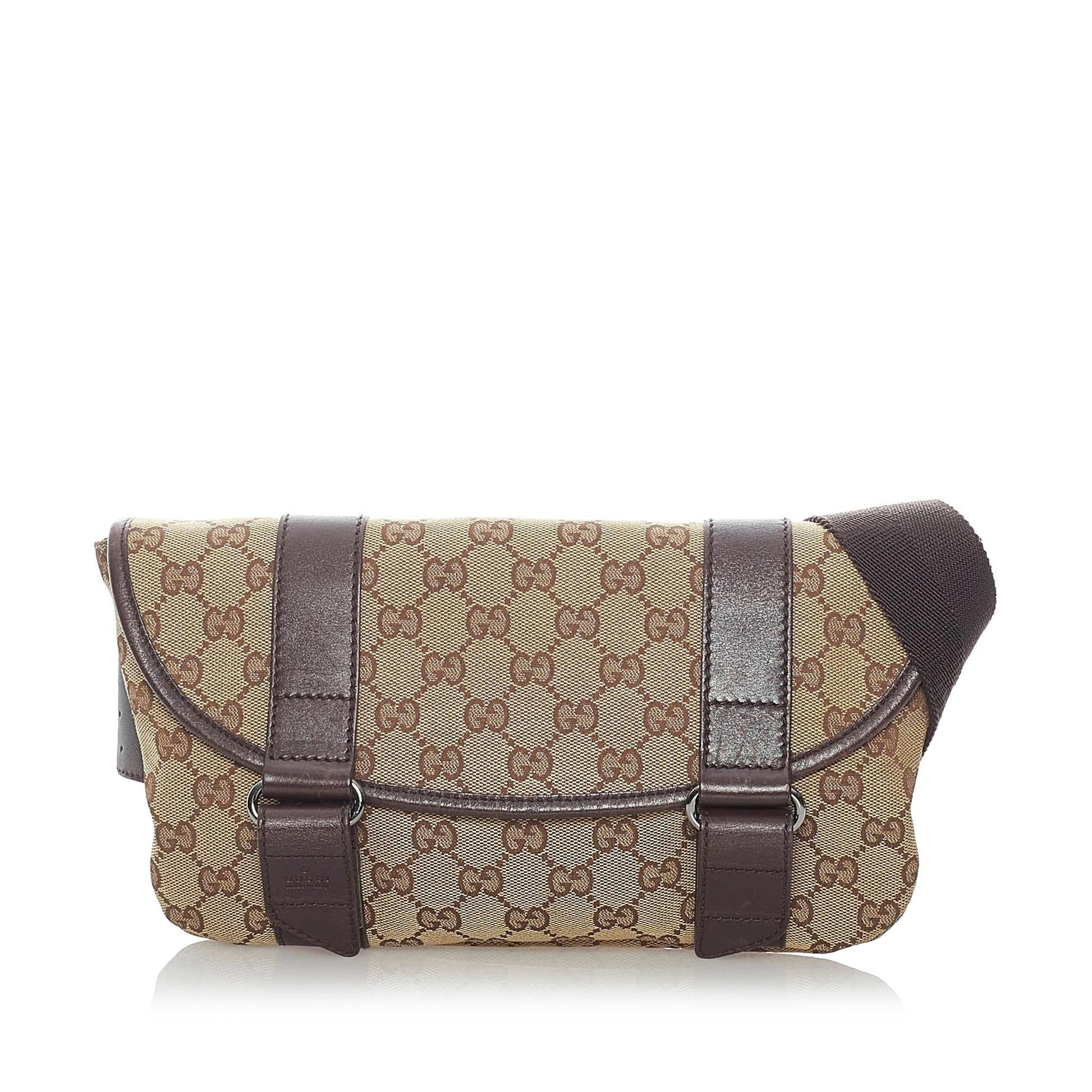 Gucci GG Belt SHG Canvas Brown Accessory 7