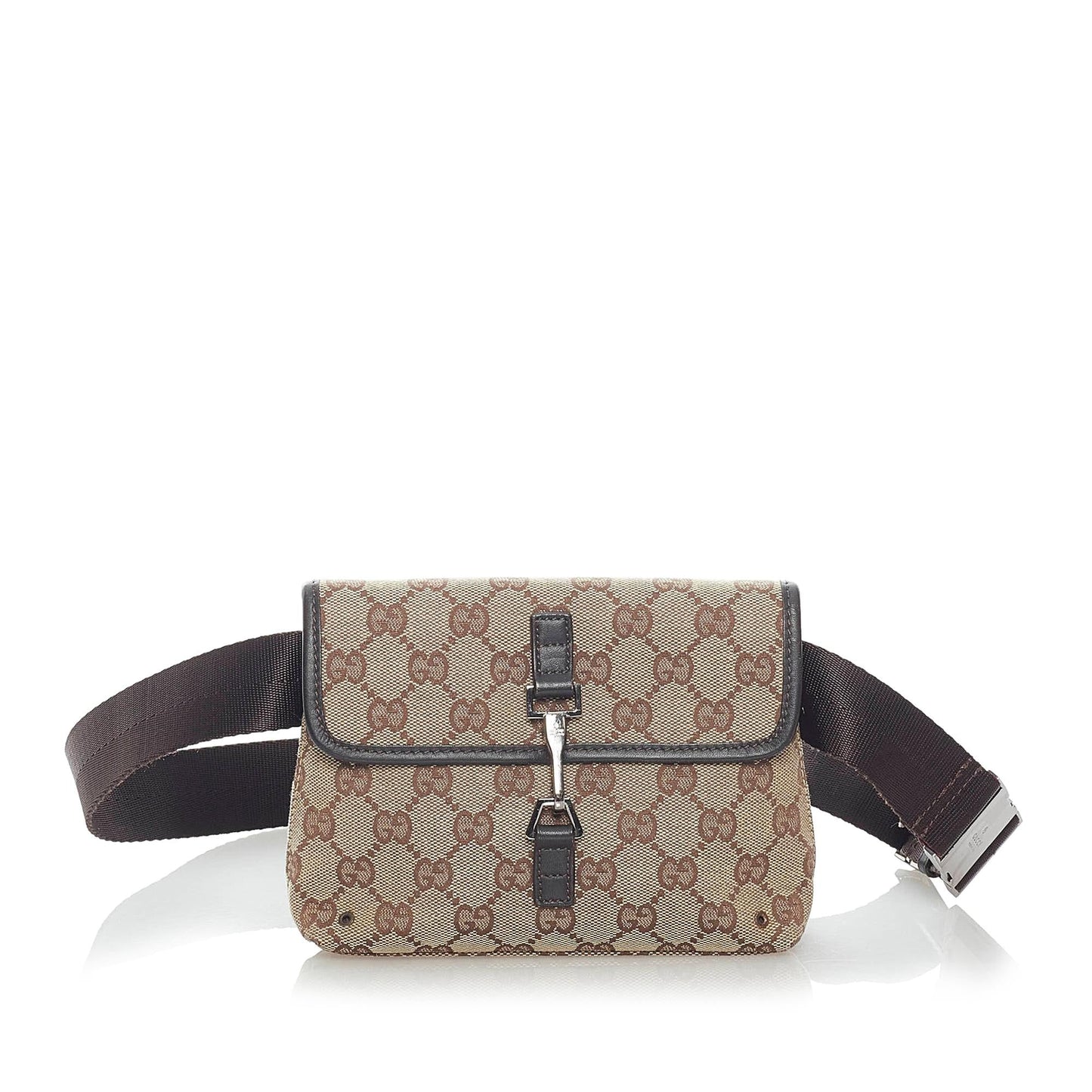 Gucci GG Belt SHG Canvas Brown Accessory
