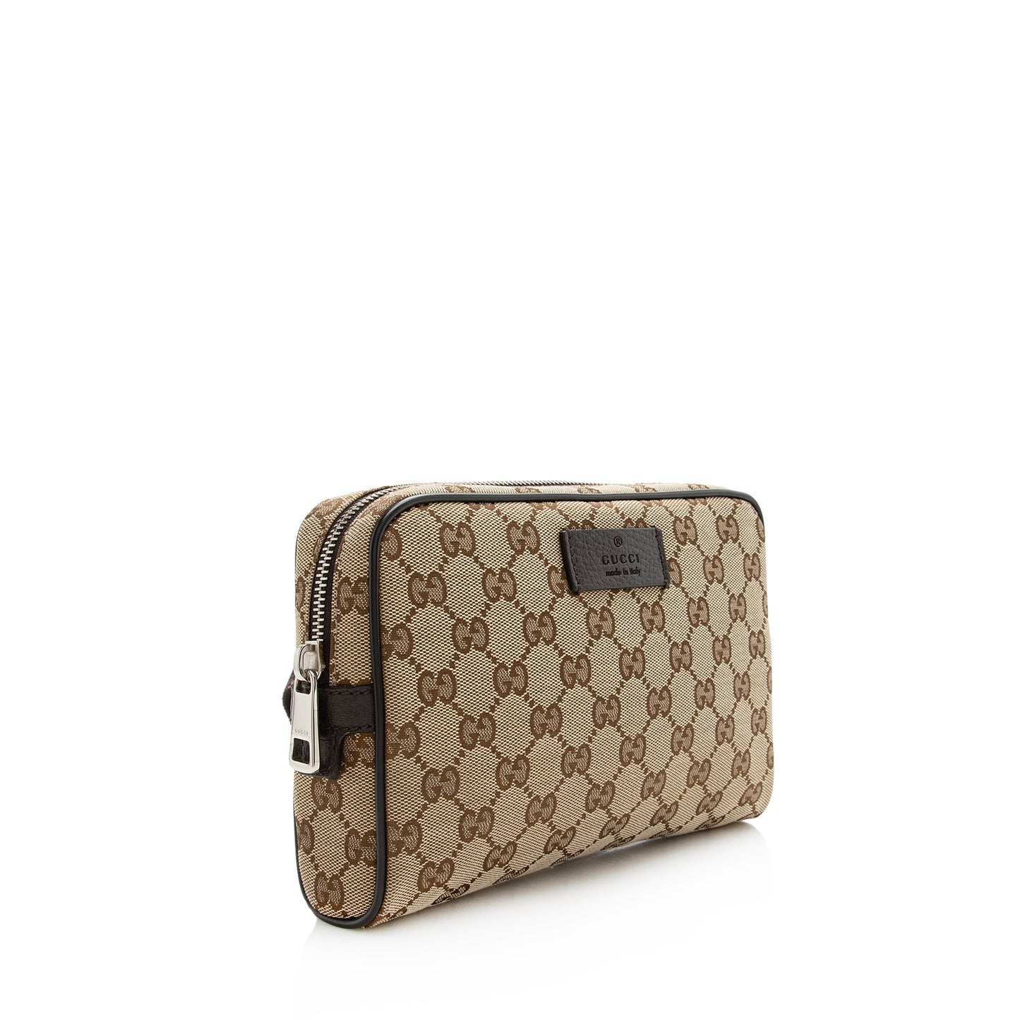 Gucci GG Belt SHF Leather Canvas Nylon Brown Accessory