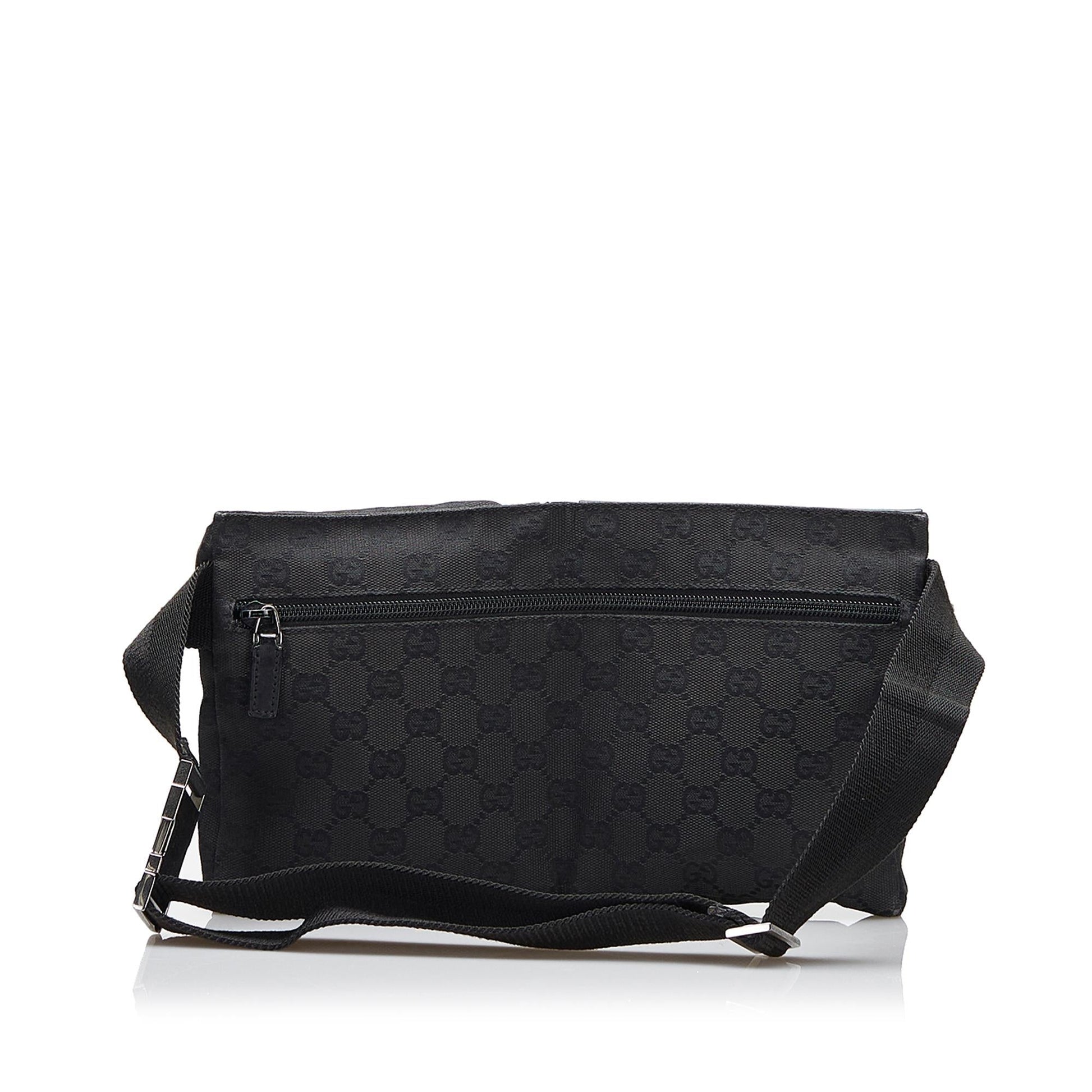 Gucci GG Belt SHG-Pvi0rA Canvas Calf Black Accessory