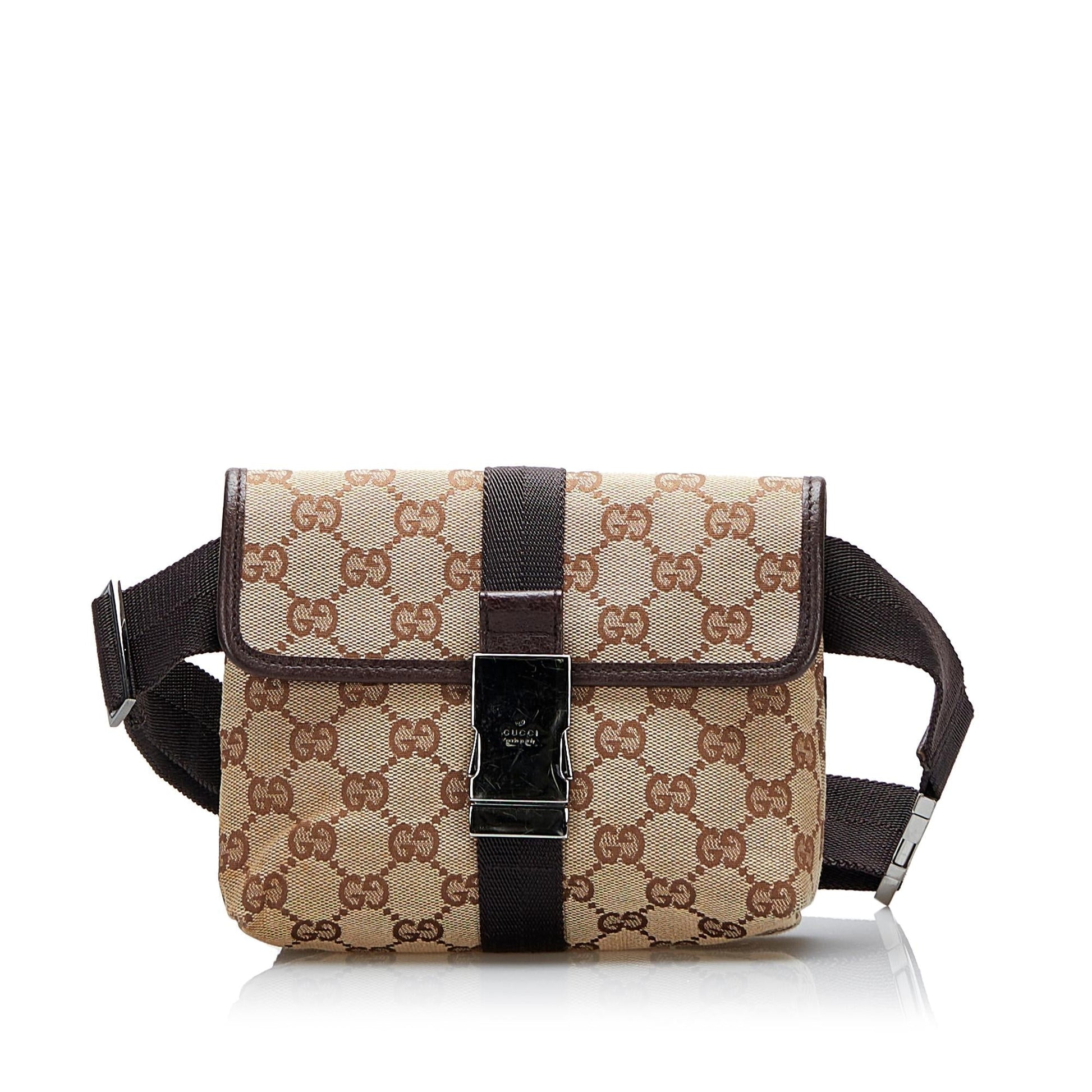 Gucci GG Belt SHG-PCSuFp Canvas Brown Accessory