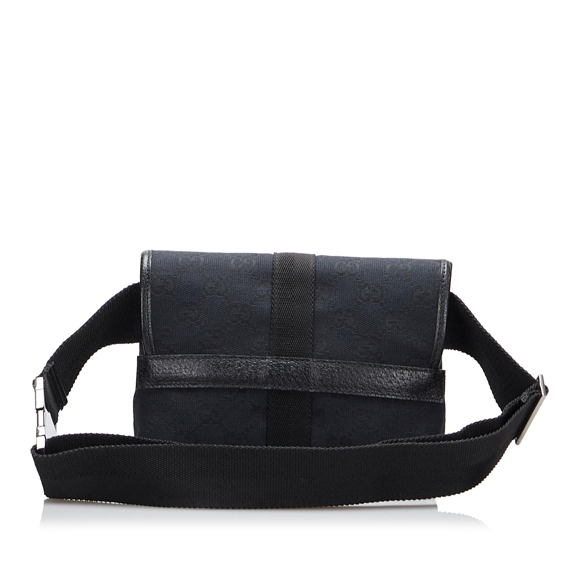 Gucci GG Belt SHG-OmJYck Canvas Black Accessory