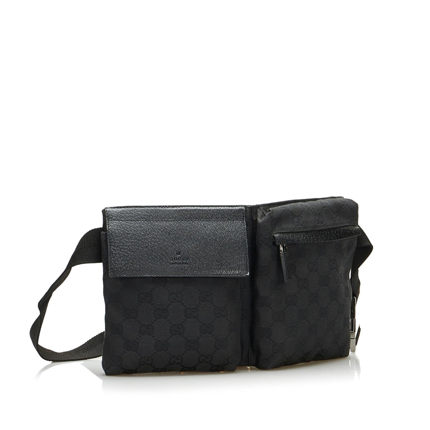Gucci GG Belt SHG-GLFGvx Canvas Black Accessory