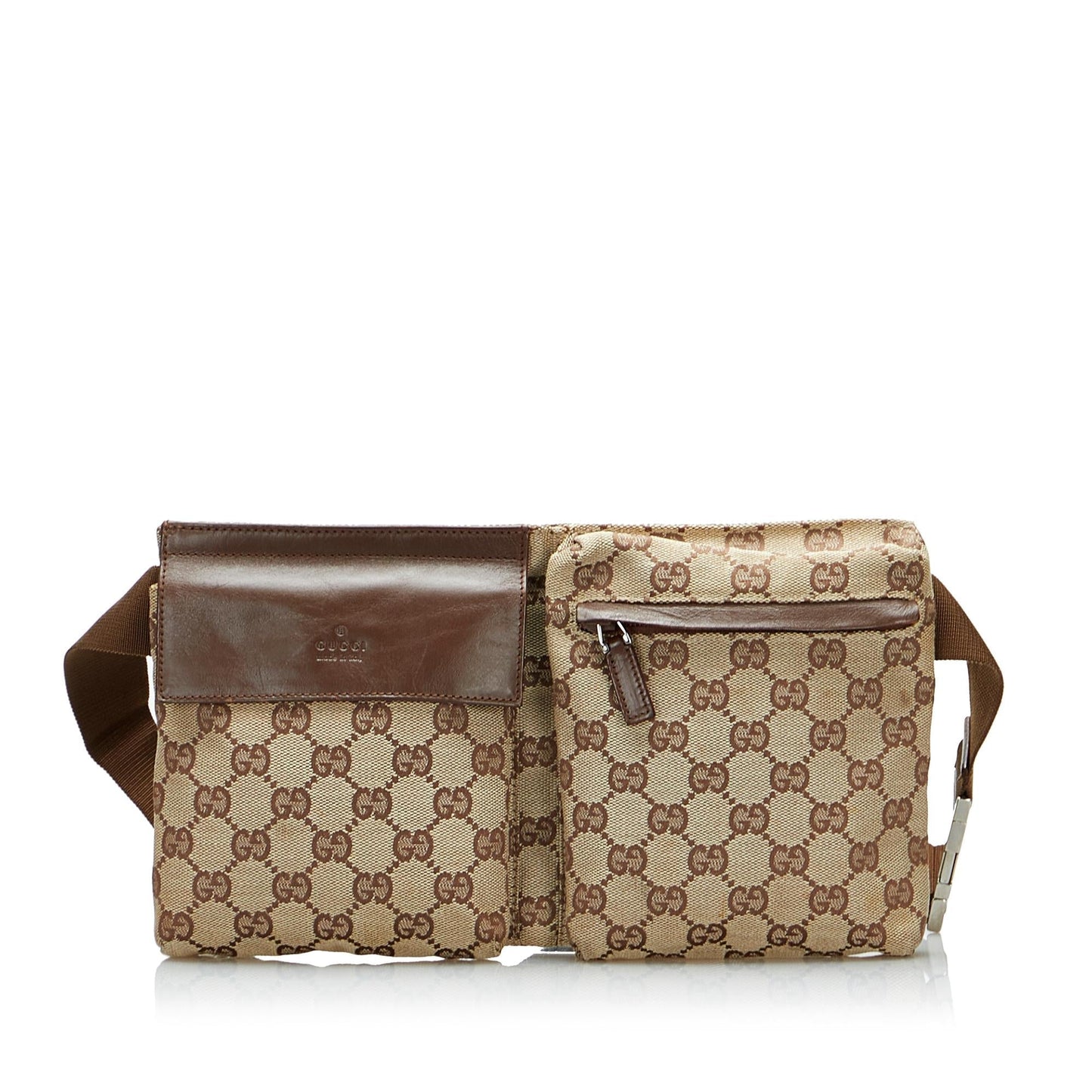 Gucci GG Belt SHG-XxNsxX Canvas Calf Brown Accessory
