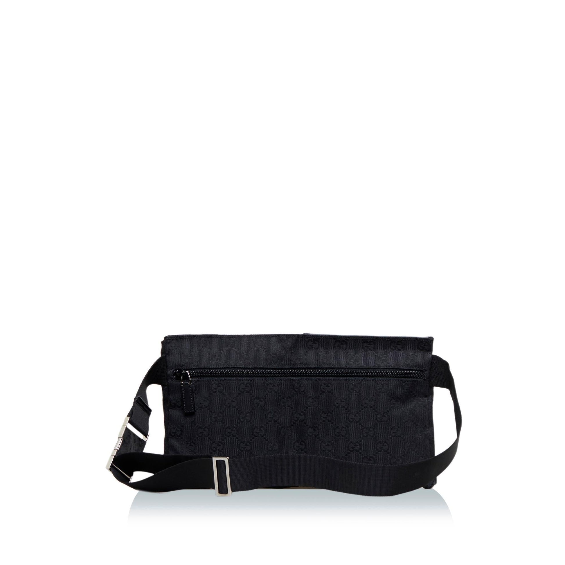 Gucci GG Belt SHG-CBVv3w Canvas Calf Black Accessory