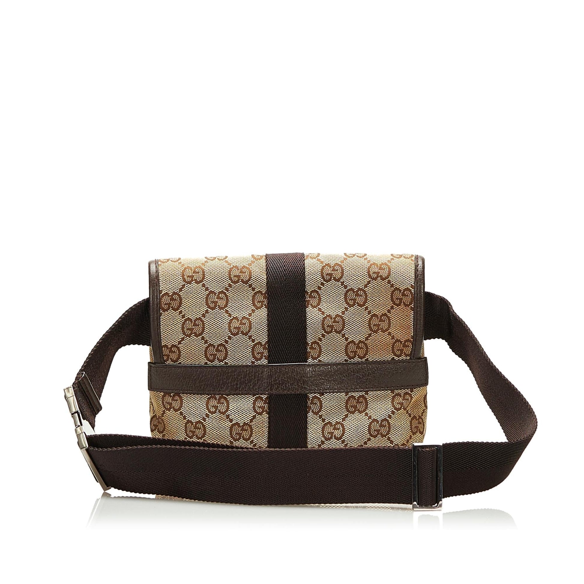 Gucci GG Belt SHG-IG0osS Canvas Brown Accessory