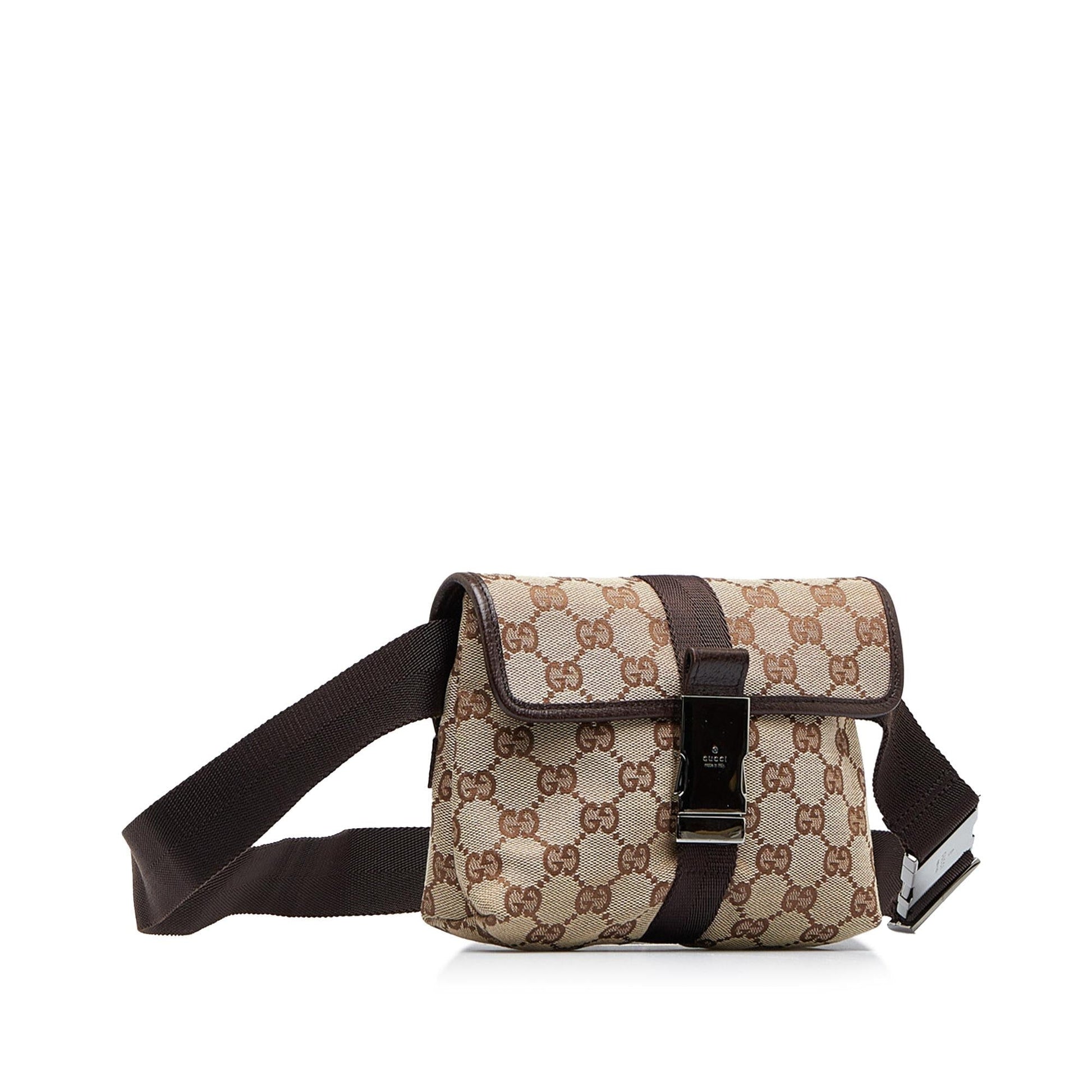 Gucci GG Belt SHG-CzBY5Q Canvas Brown Accessory