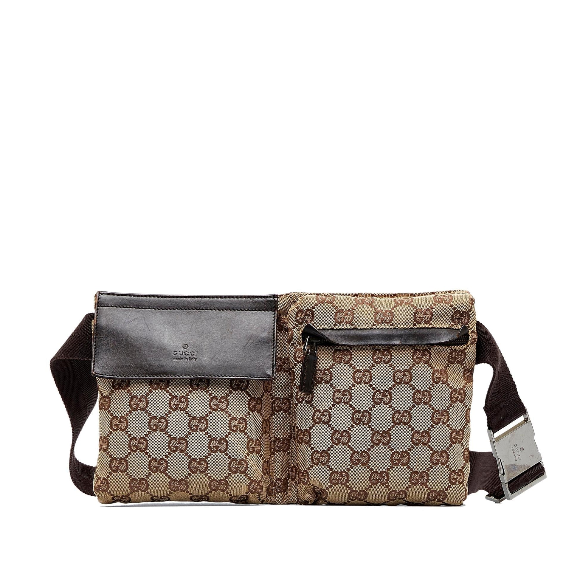 Gucci GG Belt SHG-f7z2QI Canvas Brown Accessory