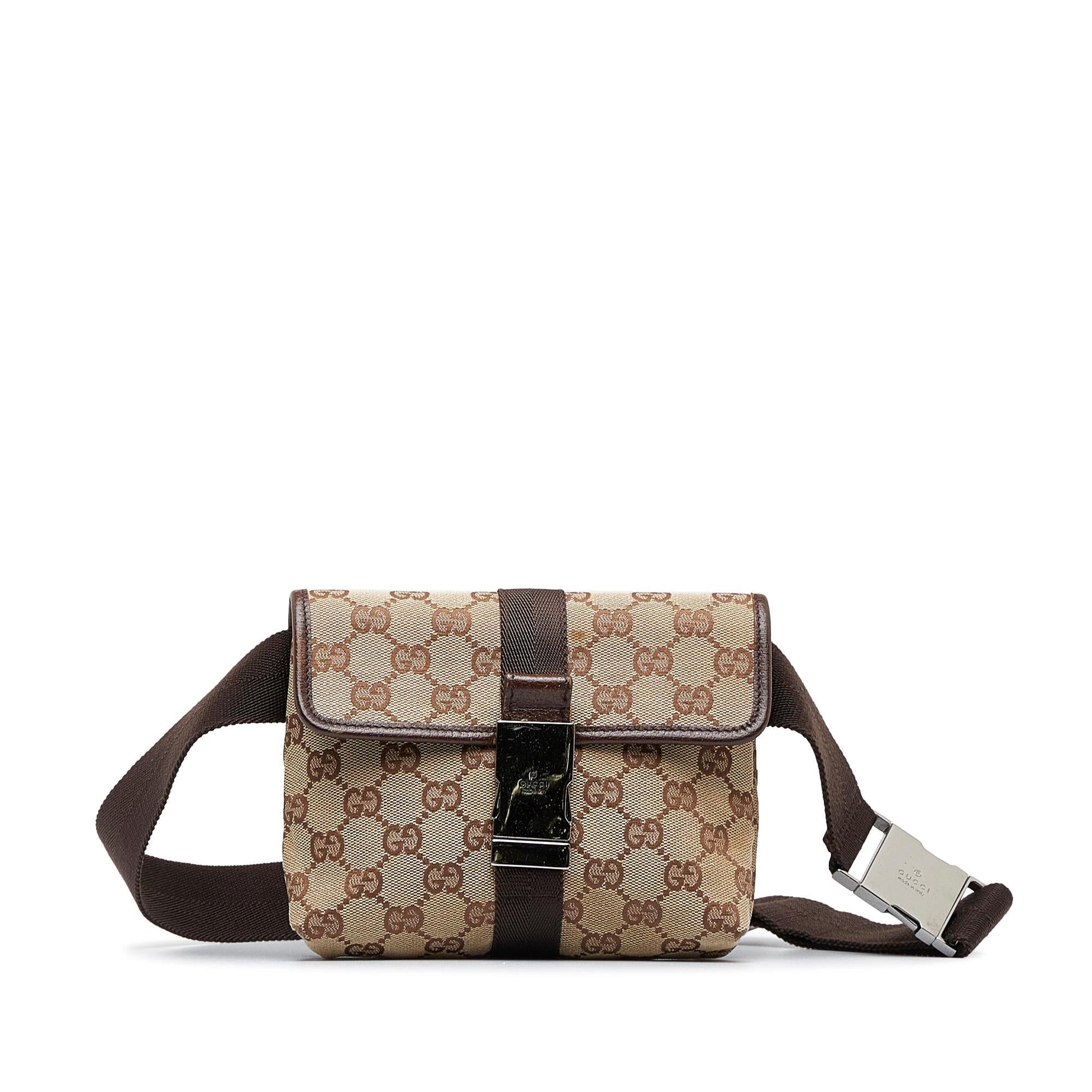 Gucci GG Belt SHG-fjvCjQ Canvas Brown Accessory