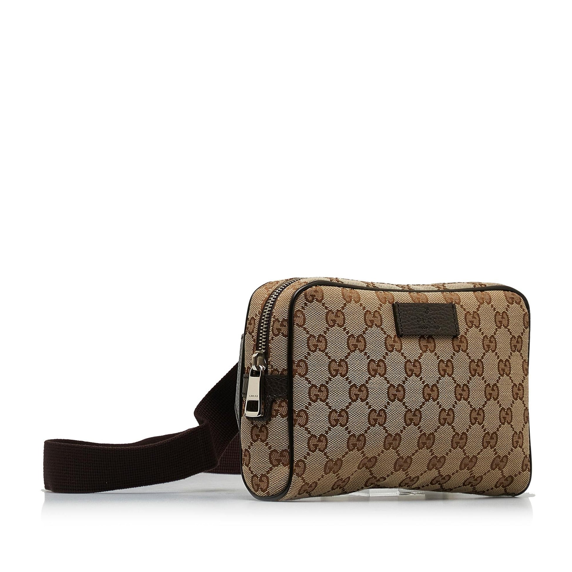 Gucci GG Belt SHG-h8yGz4 Canvas Calf Brown Accessory