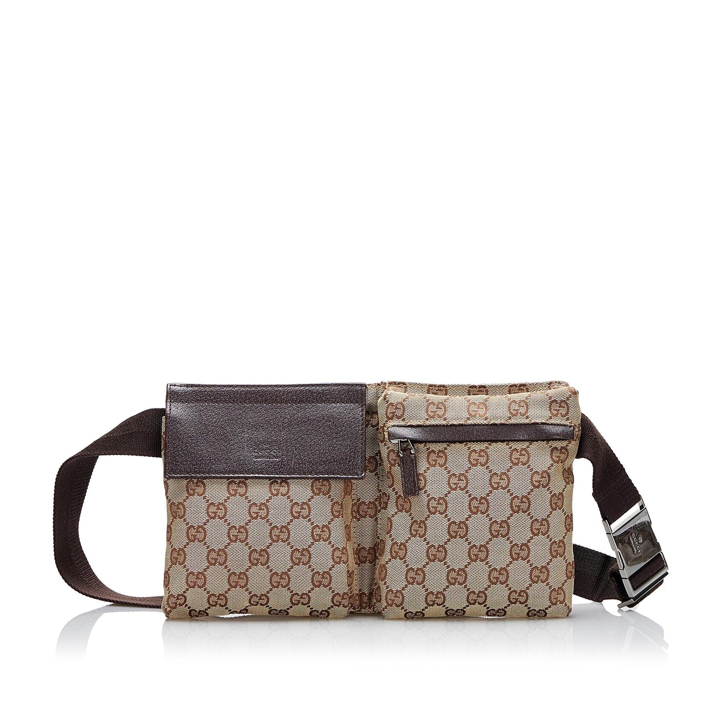 Gucci GG Belt SHG-AkhJj0 Canvas Calf Brown Accessory