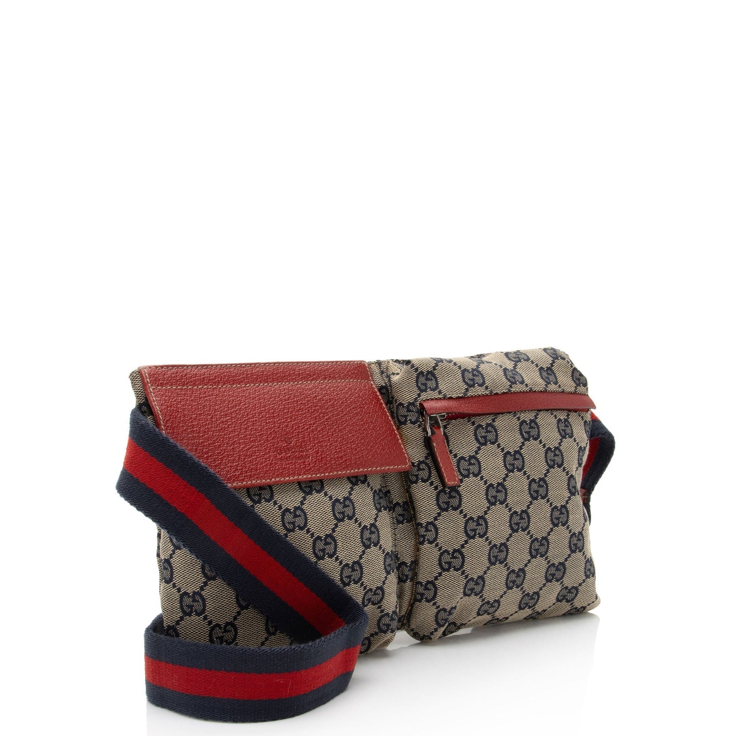 Gucci GG Belt SHF-agiGXL Leather Canvas Nylon Beige Accessory