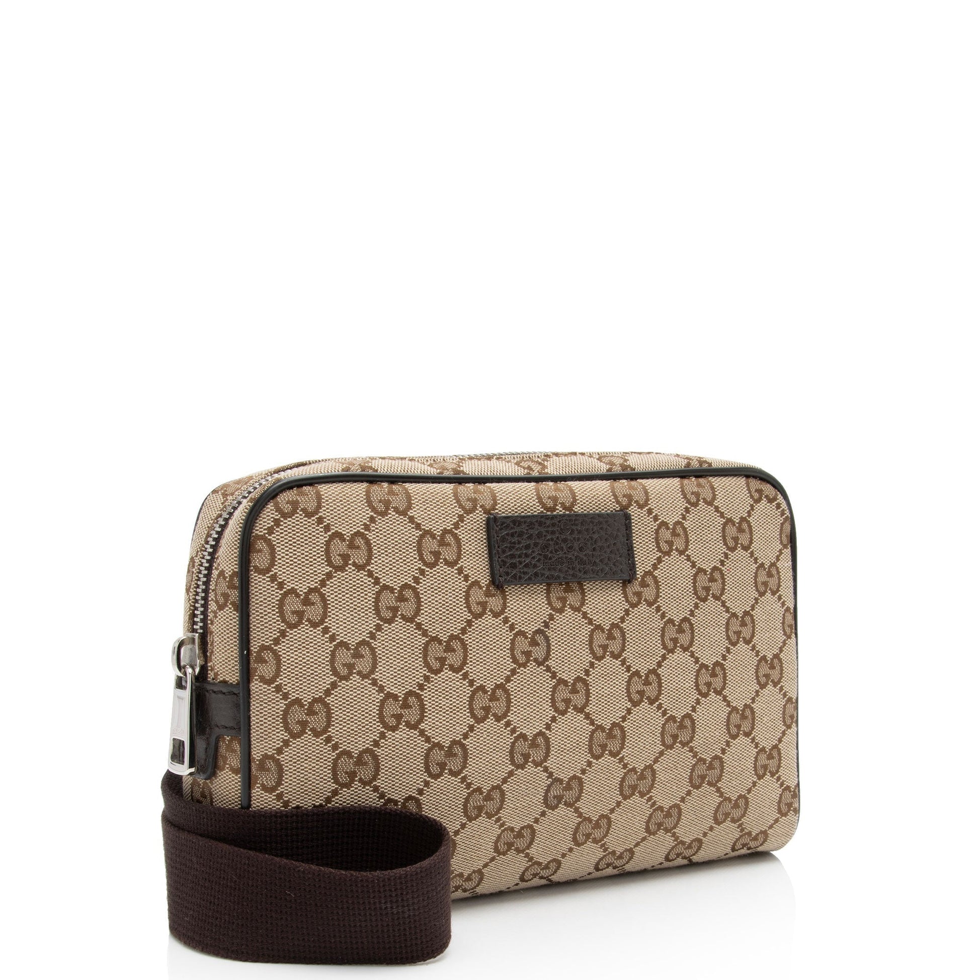 Gucci GG Belt Leather Canvas Nylon Brown Accessory Shf 1N1Kk6