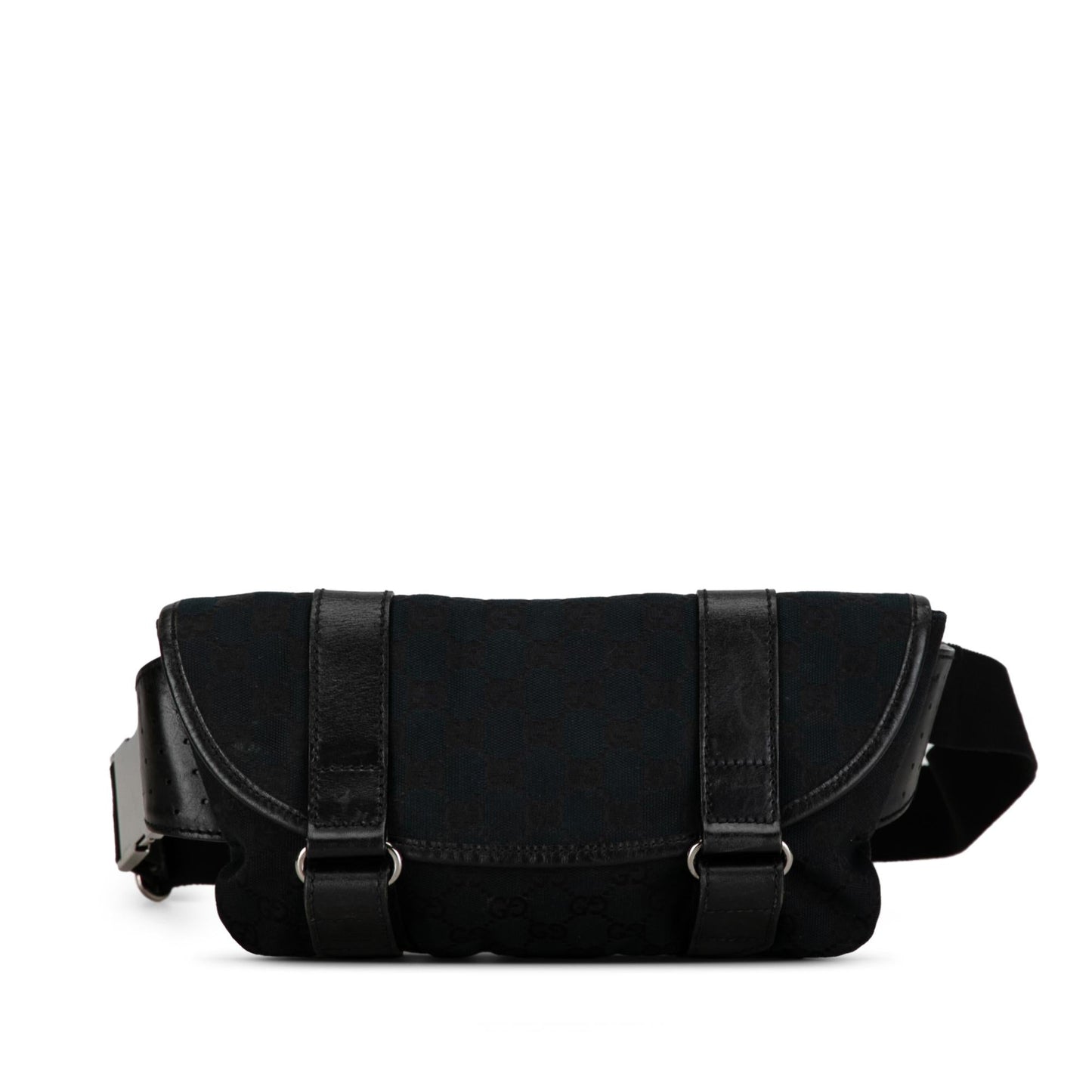 Gucci GG Belt SHG-VM7mwR Canvas Calf Black Accessory