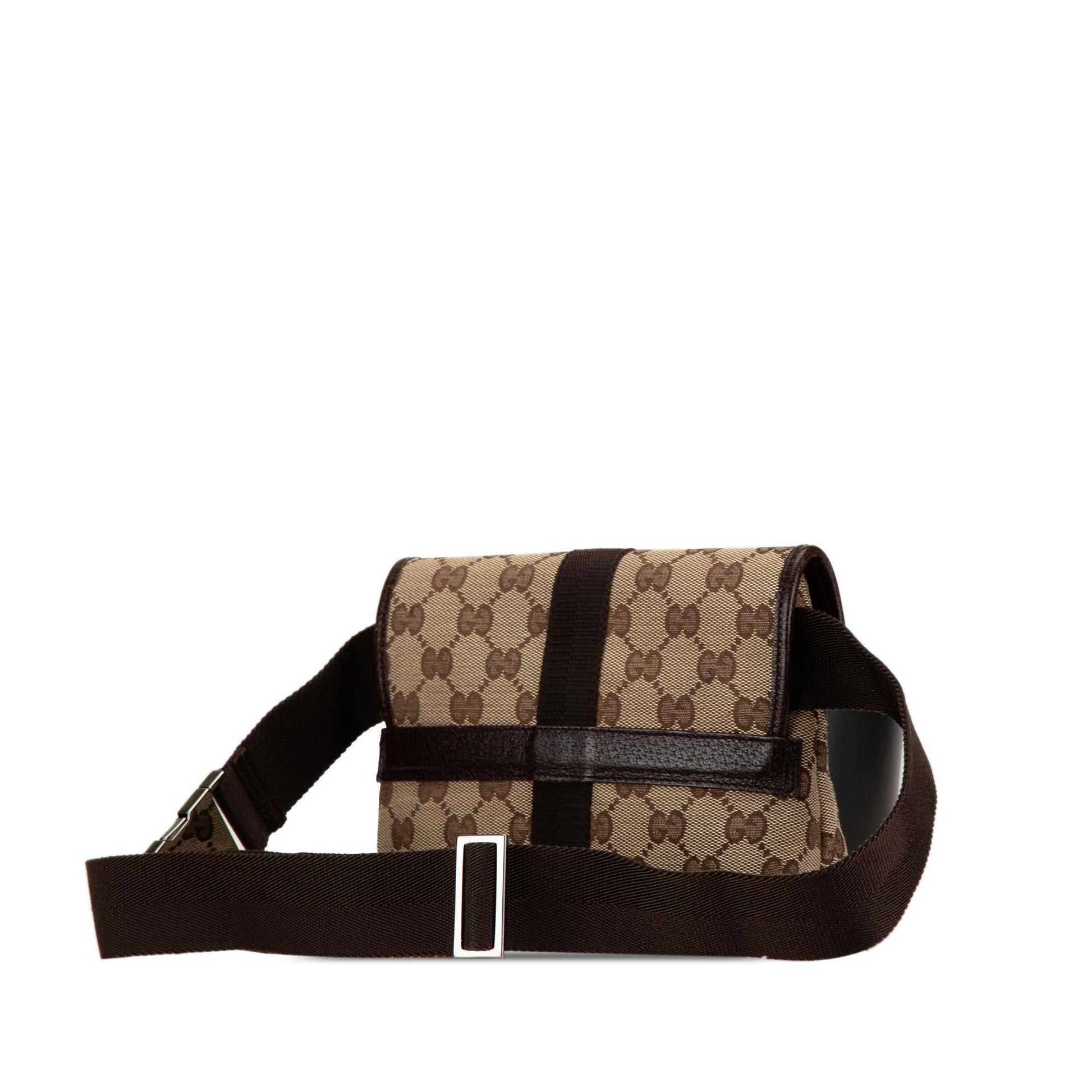 Gucci GG Belt SHG-U6U0Yg Canvas Calf Brown Accessory