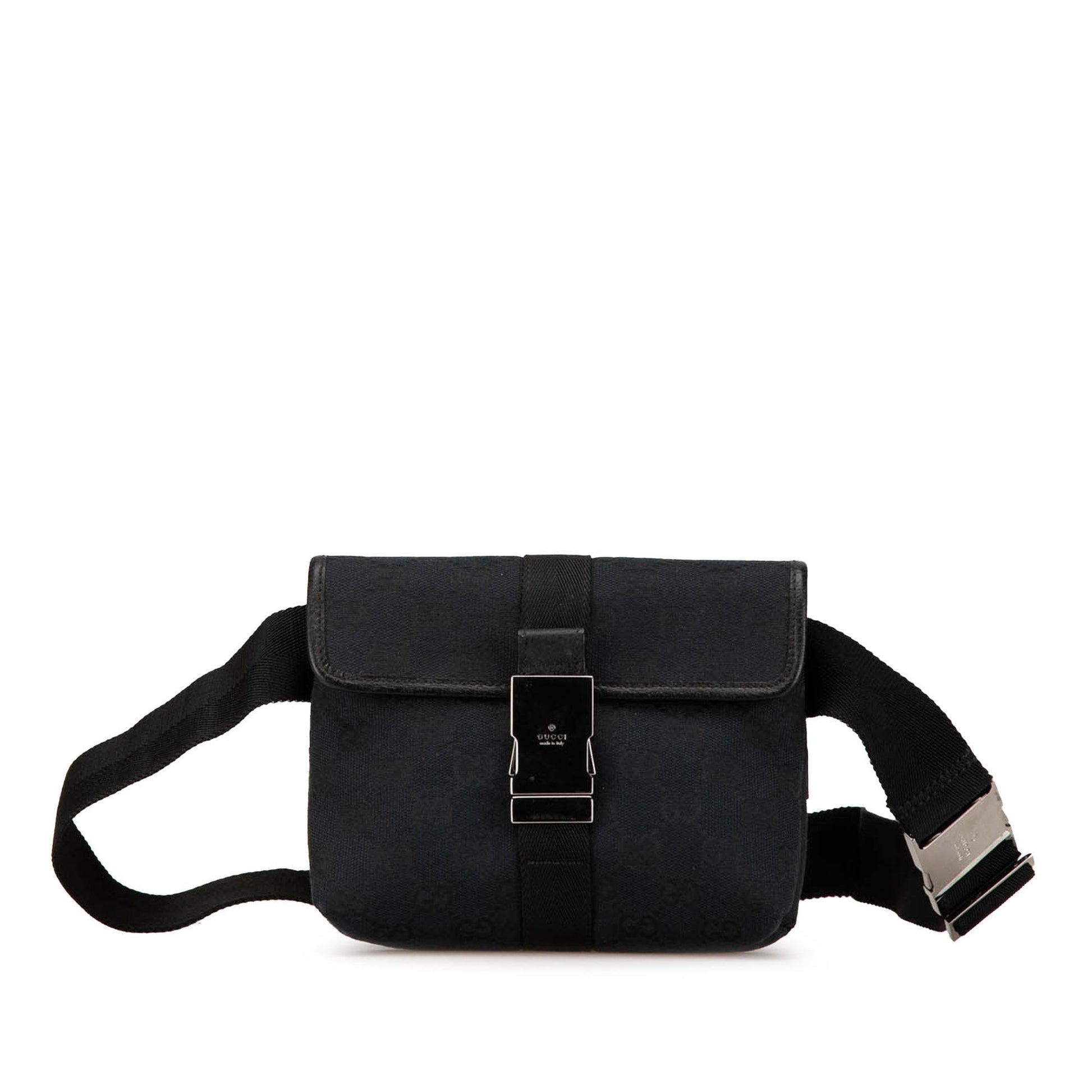 Gucci GG Belt Canvas Calf Black Accessory Bag 1
