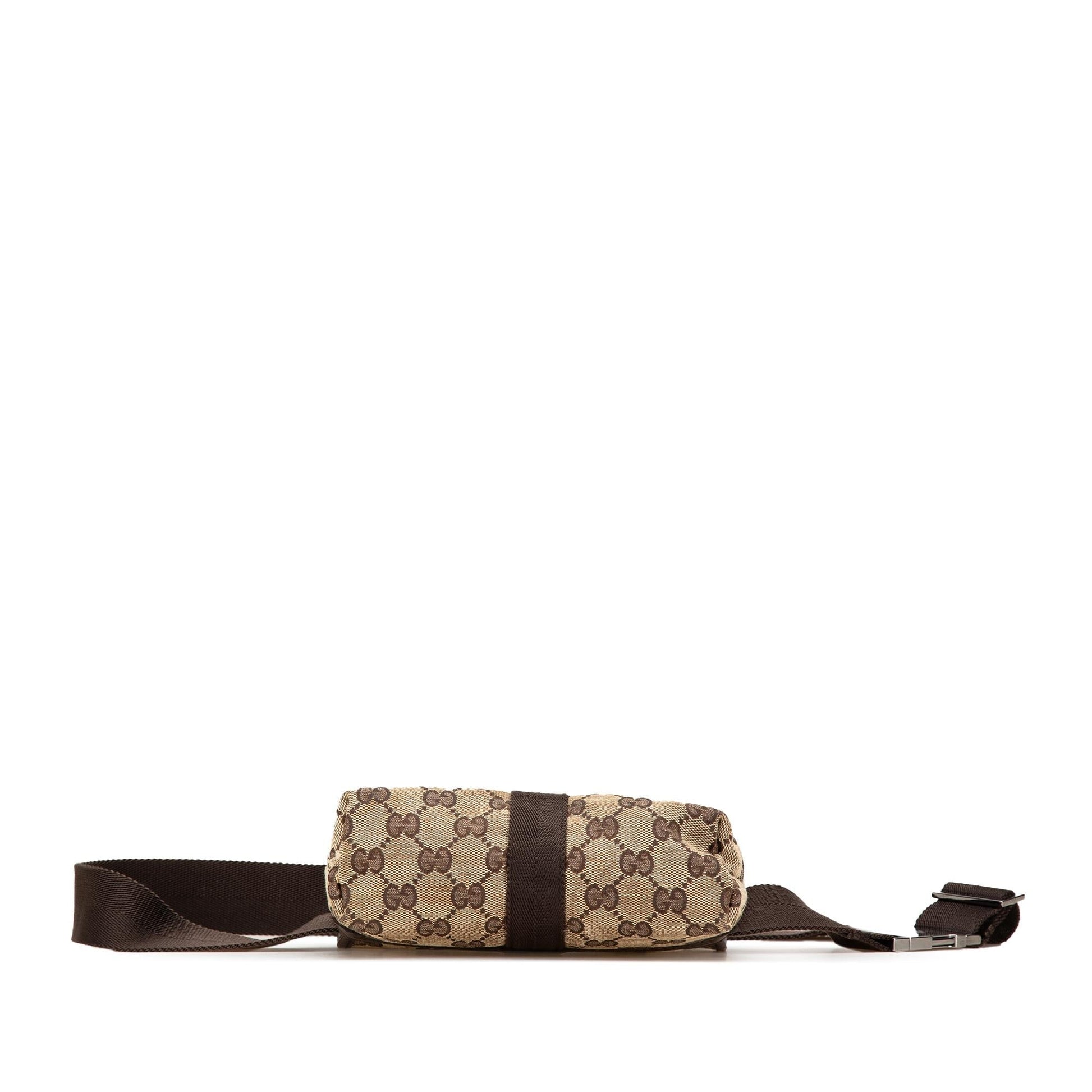 Gucci GG Belt Canvas Calf Brown Accessory Bag 4