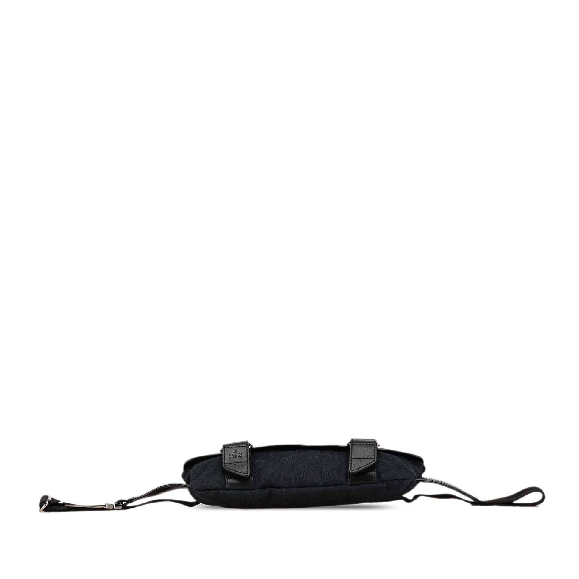 Gucci GG Belt Canvas Calf Black Accessory Bag 5