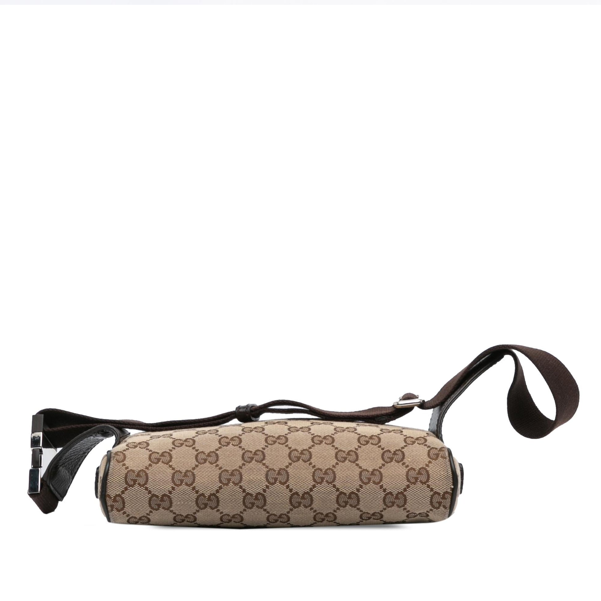 Gucci GG Belt Canvas Calf Brown Accessory Bag 9