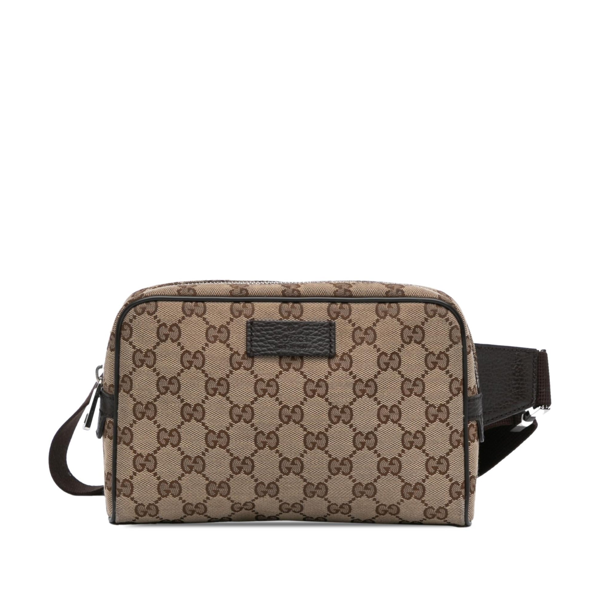 Gucci GG Belt Canvas Calf Brown Accessory Bag 9