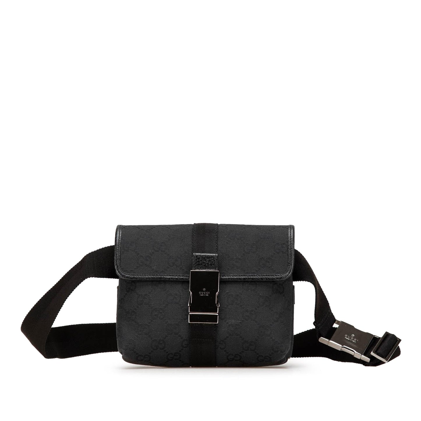Gucci GG Belt Canvas Calf Black Accessory