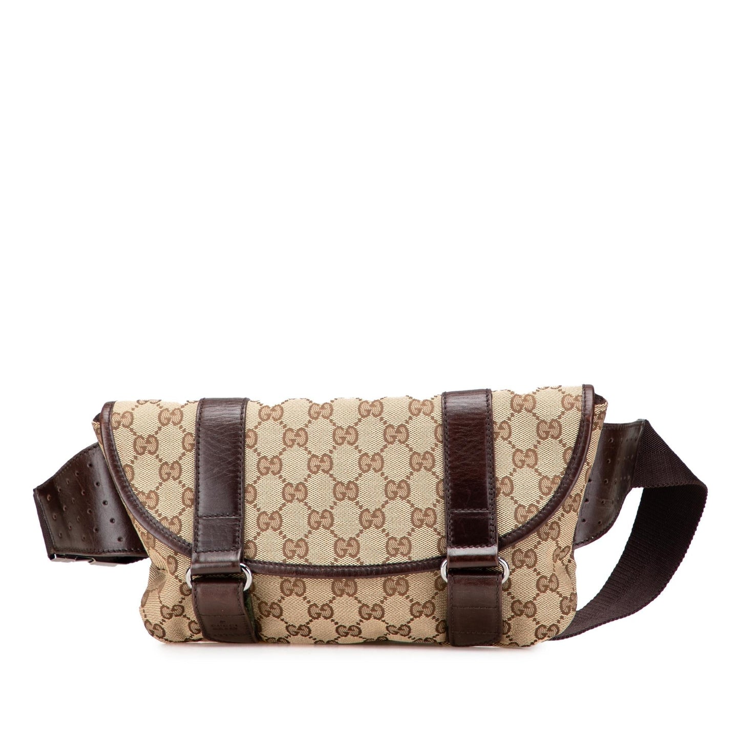 Gucci GG Belt Canvas Calf Brown Accessory Bag 17