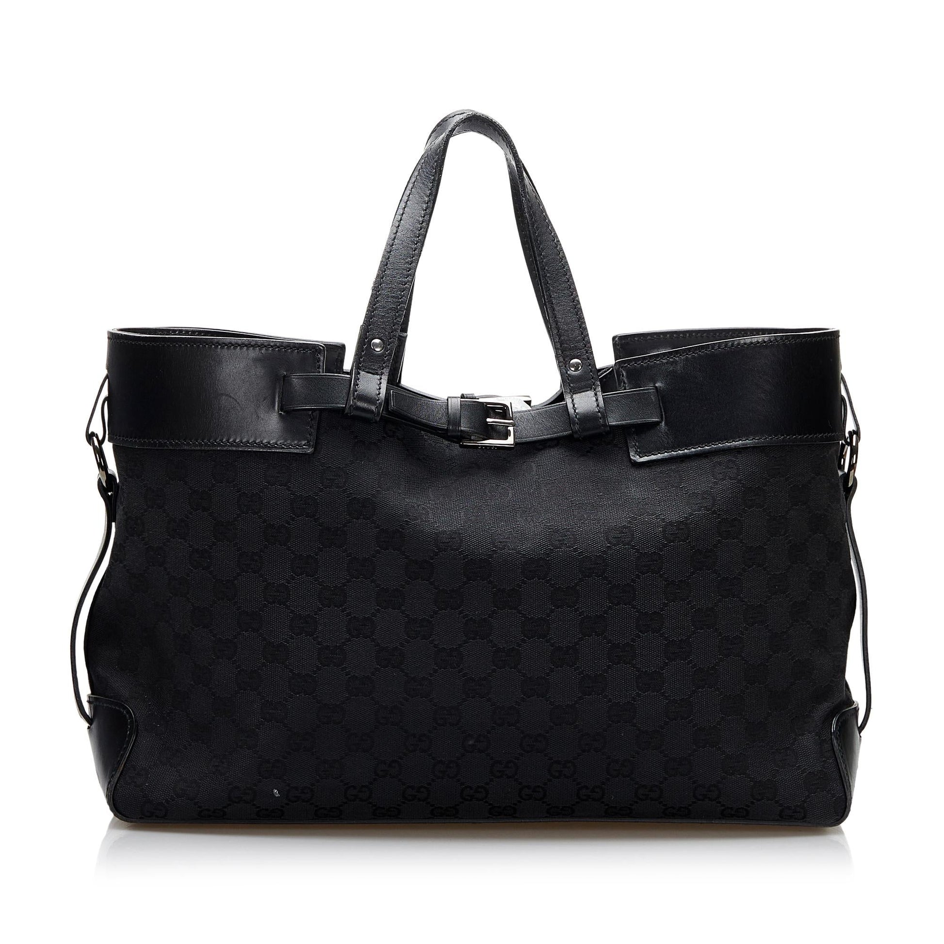 Gucci GG Belt SHG-7hmL1J Canvas Black Accessory