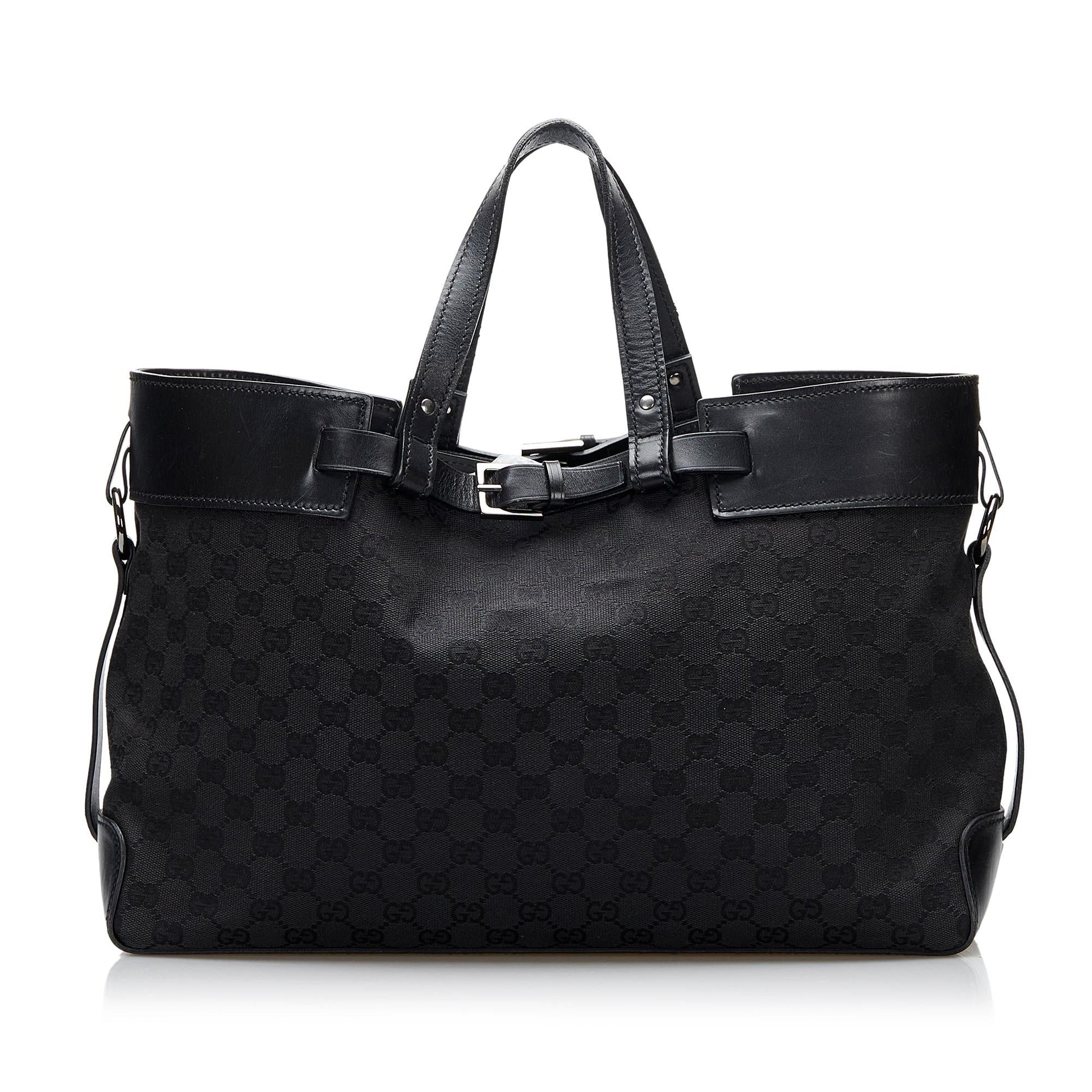 Gucci GG Belt SHG-7hmL1J Canvas Black Accessory
