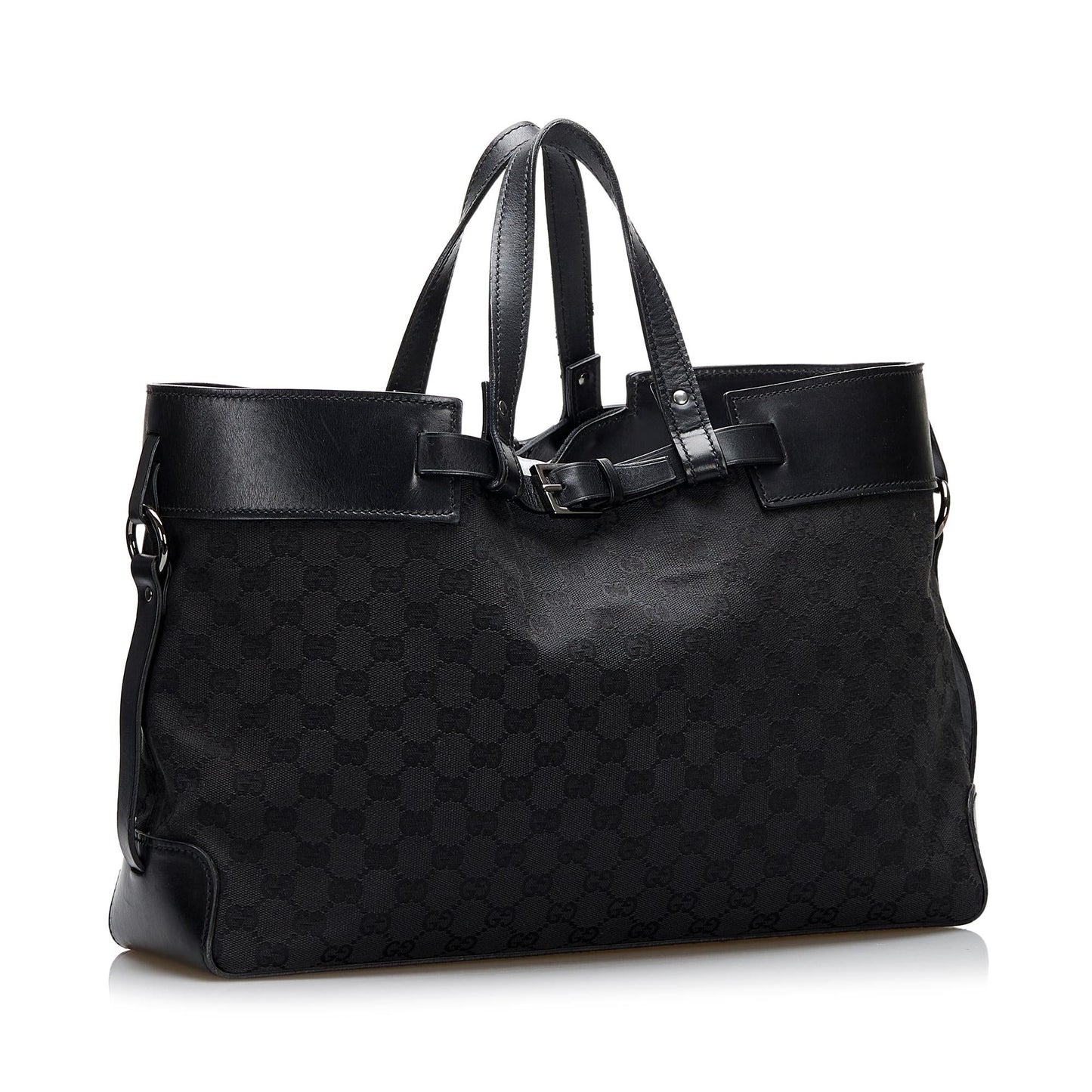 Gucci GG Belt SHG-7hmL1J Canvas Black Accessory