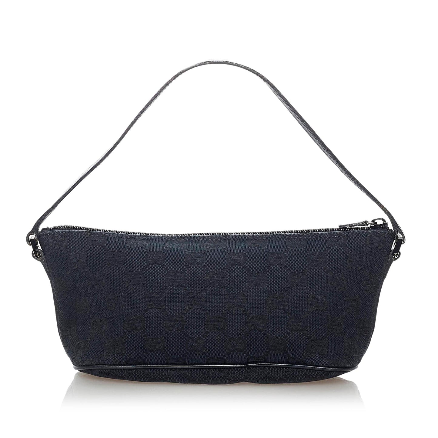Gucci GG Boat Baguette SHG Canvas Black Handbag 10
