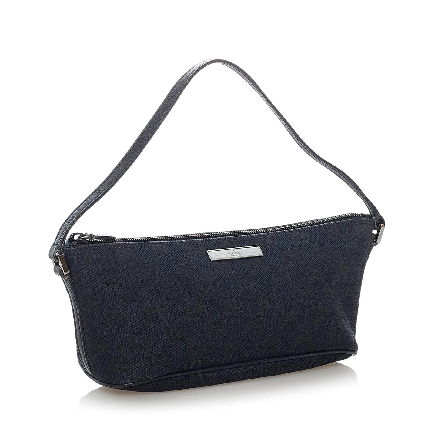 Gucci GG Boat Baguette SHG Canvas Black Handbag 10