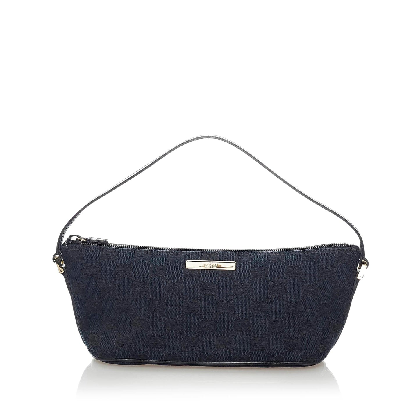 Gucci GG Boat Baguette SHG Canvas Calf Black Handbag 4
