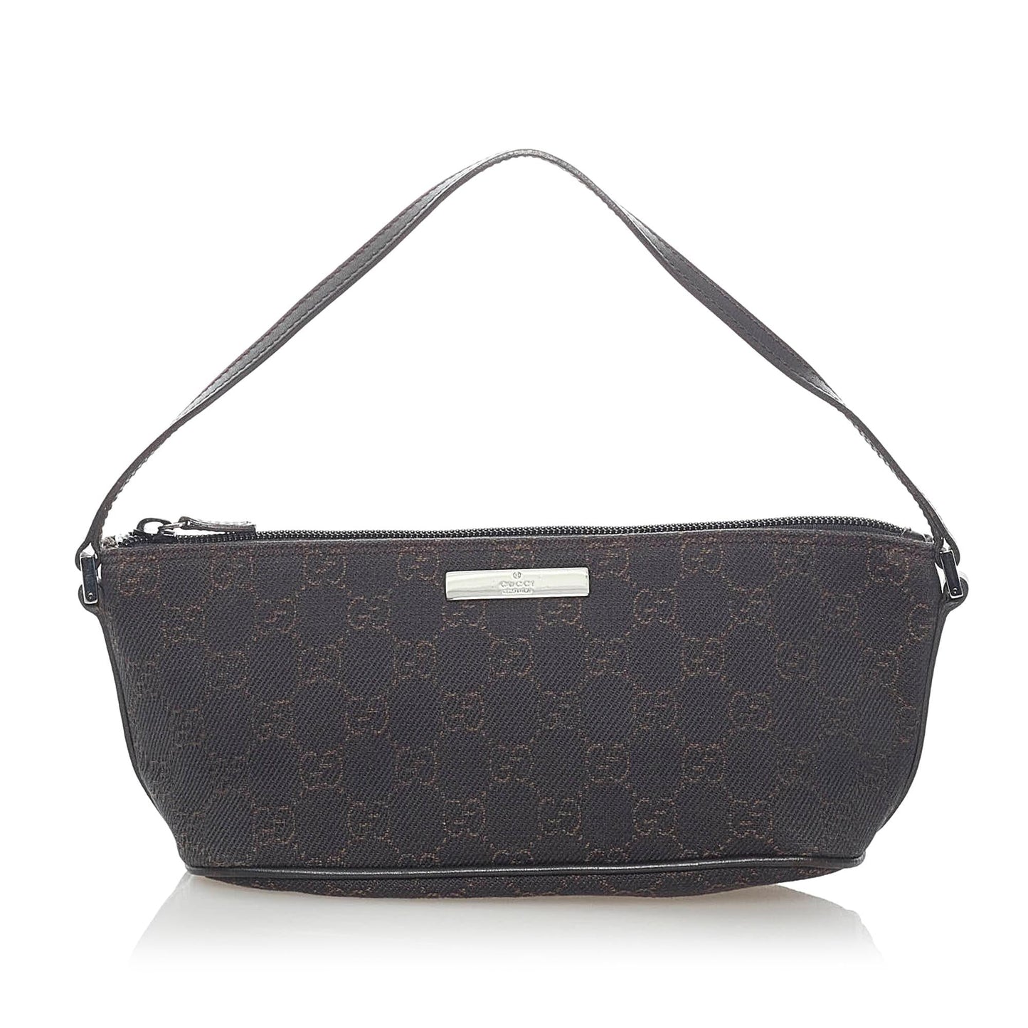 Gucci GG Boat Baguette SHG Canvas Black Handbag 12