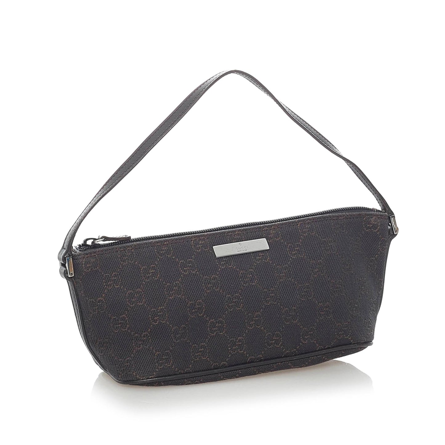 Gucci GG Boat Baguette SHG Canvas Black Handbag 12